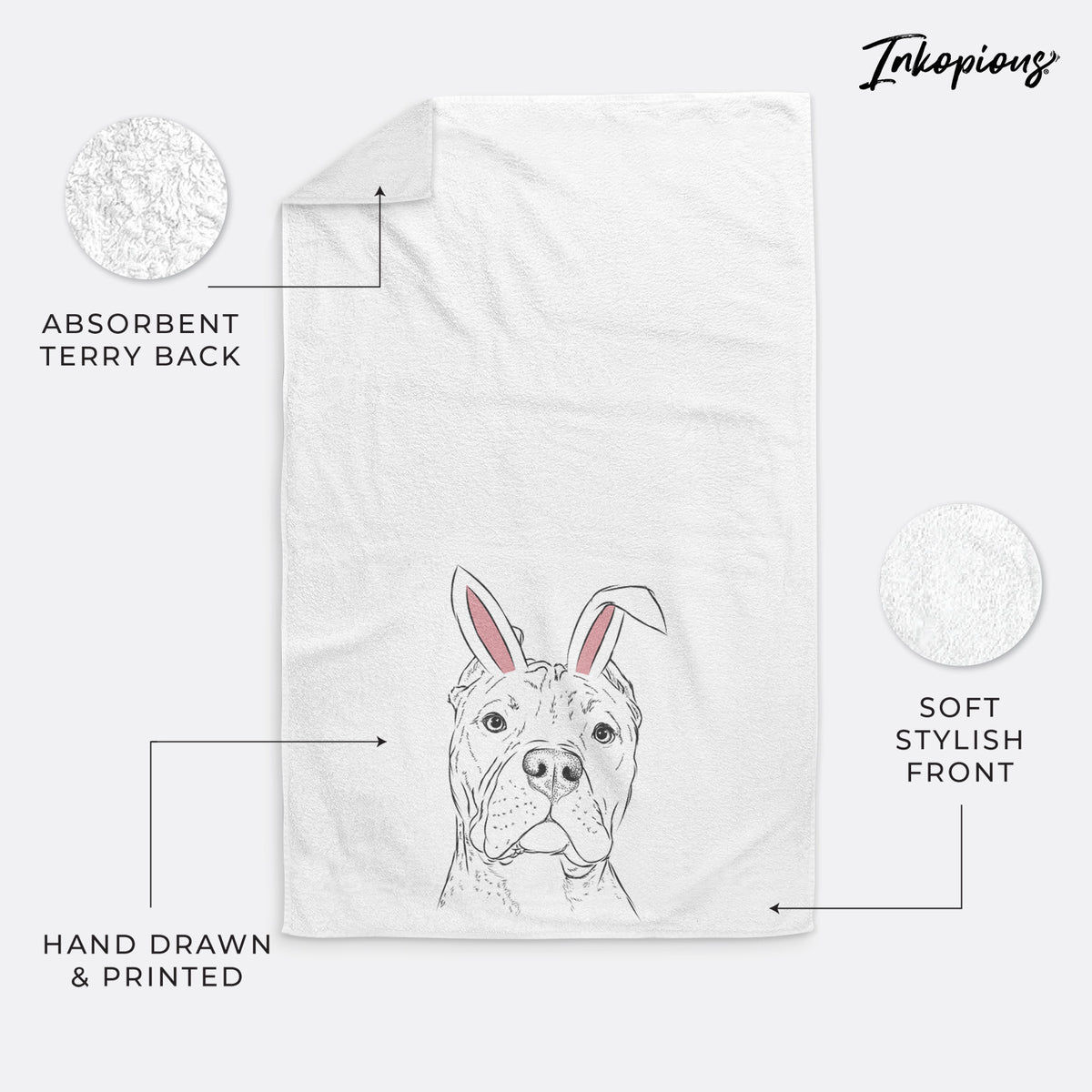 Bam Bam the Pitbull Decorative Hand Towel