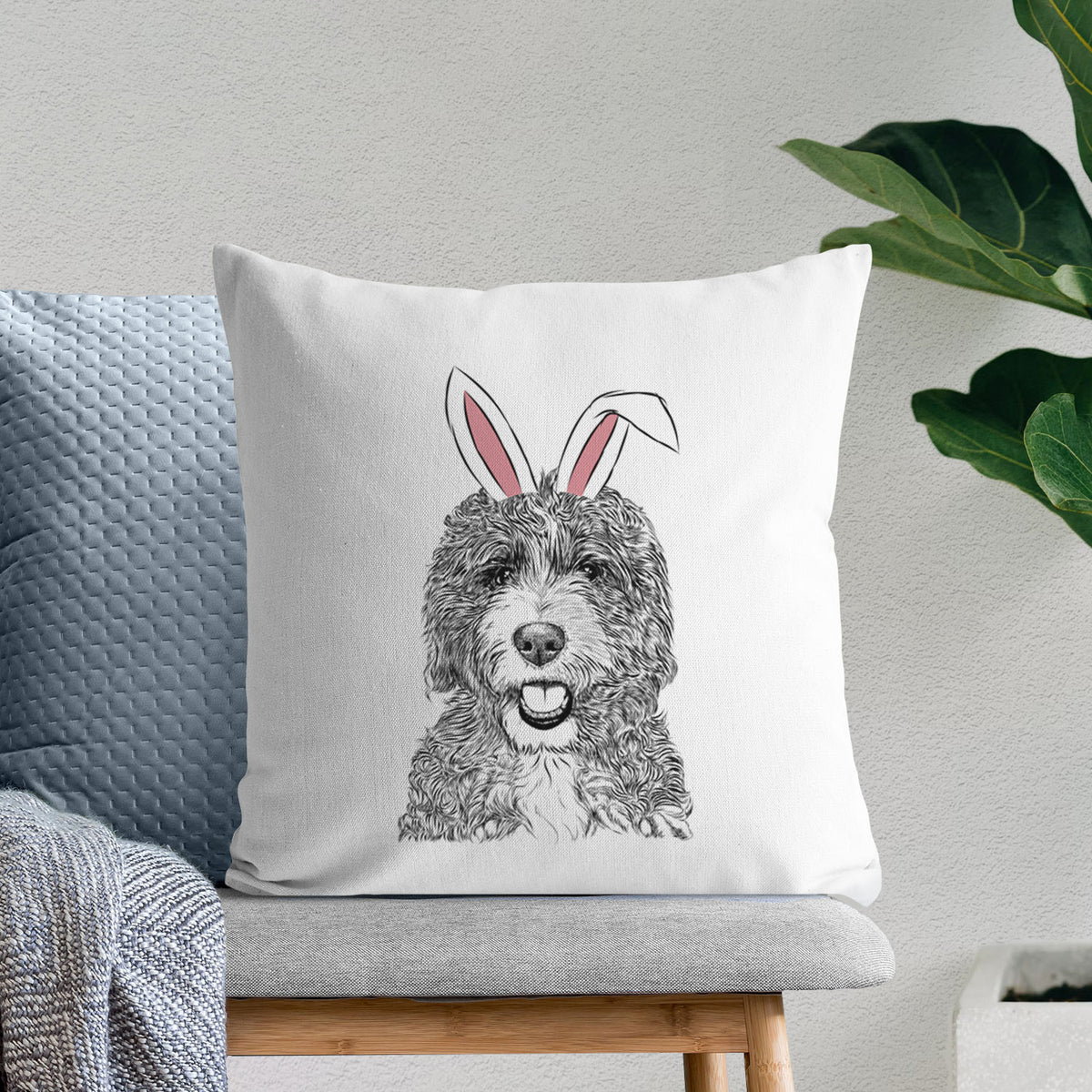 Bash the Bernedoodle - Throw Pillow Cover