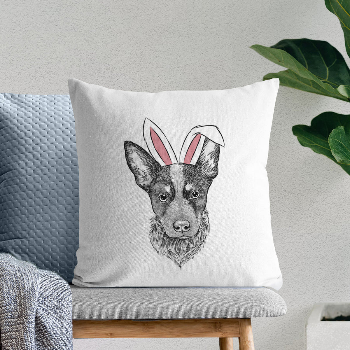 Bella the Blue Heeler Puppy - Throw Pillow Cover