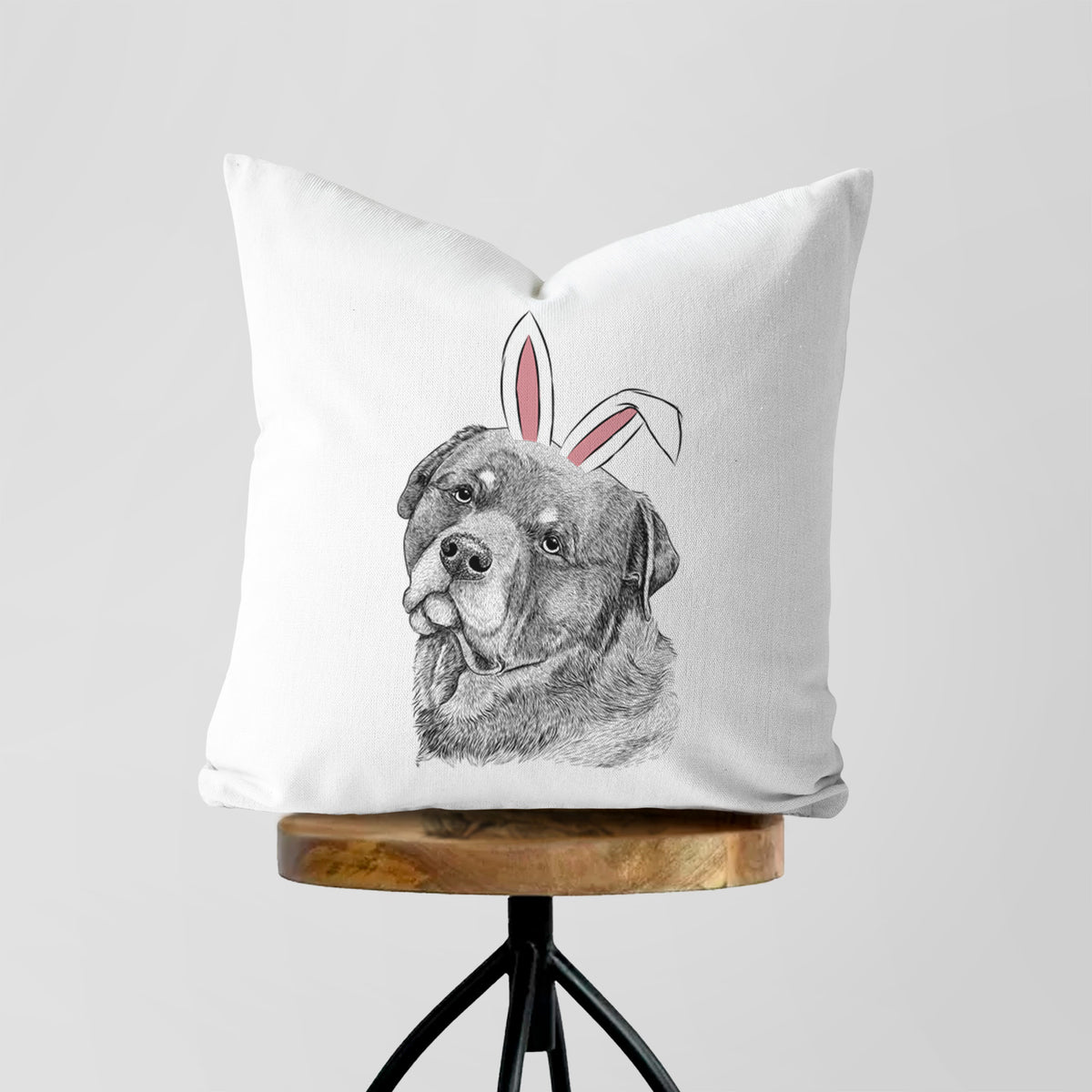 Bender the Rottweiler - Throw Pillow Cover