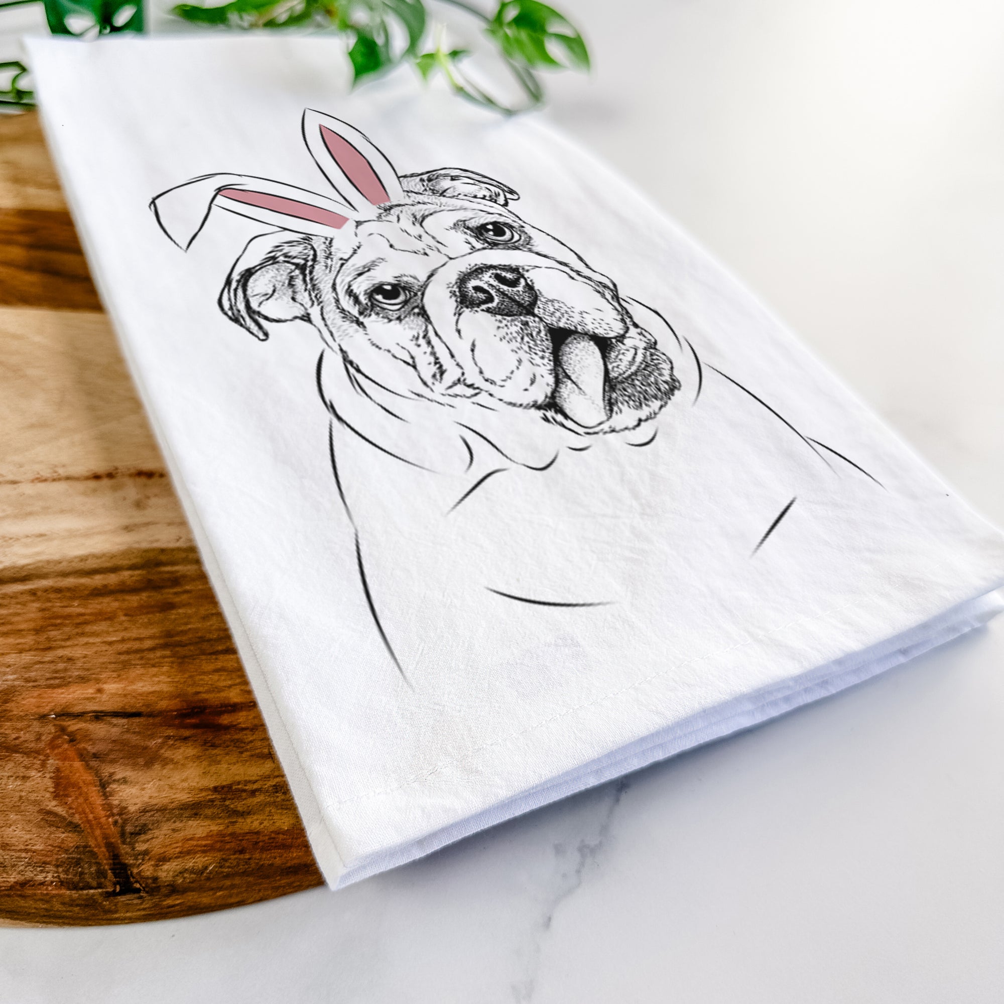 Benson the English Bulldog Tea Towel