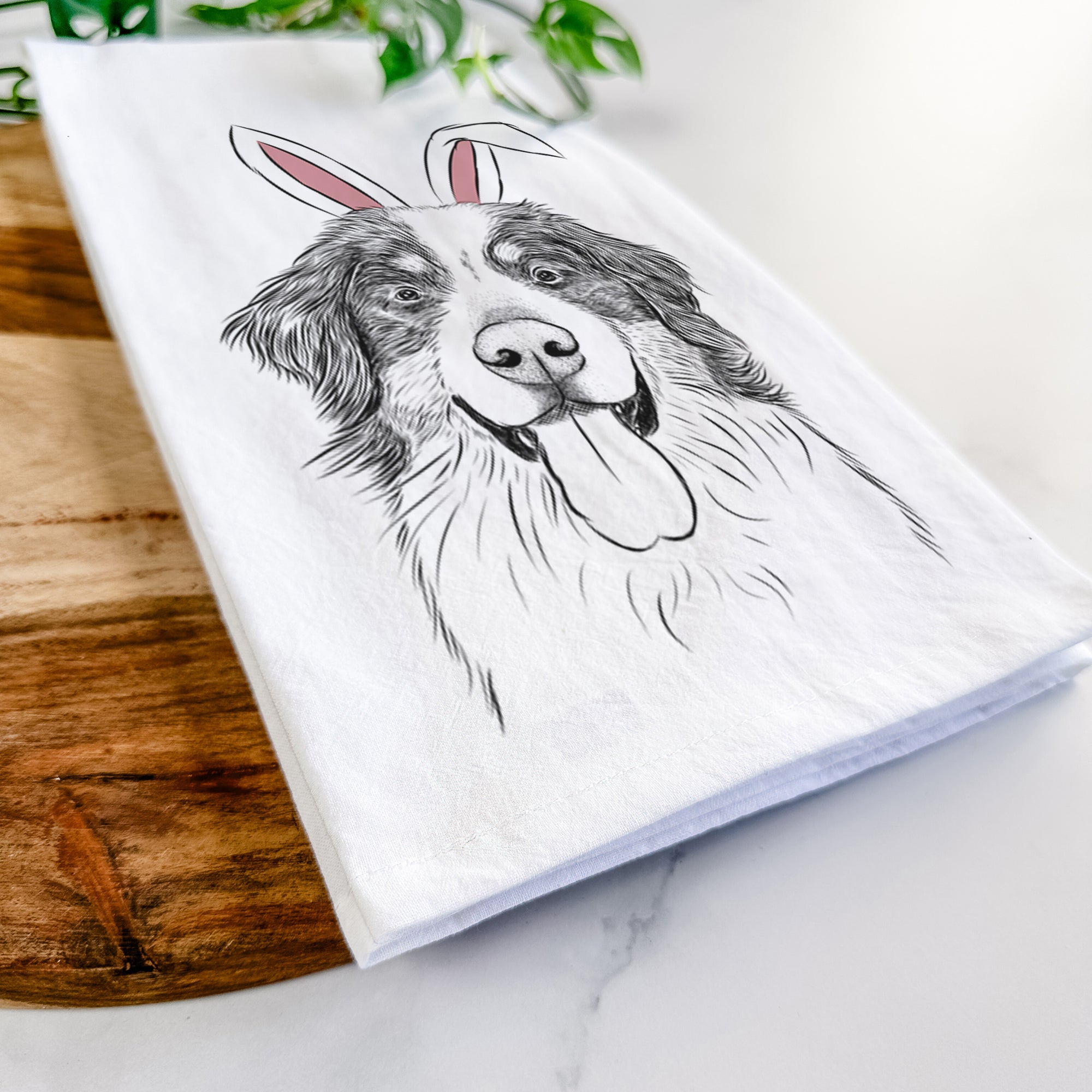 Blaze the Bernese Mountain Dog Tea Towel