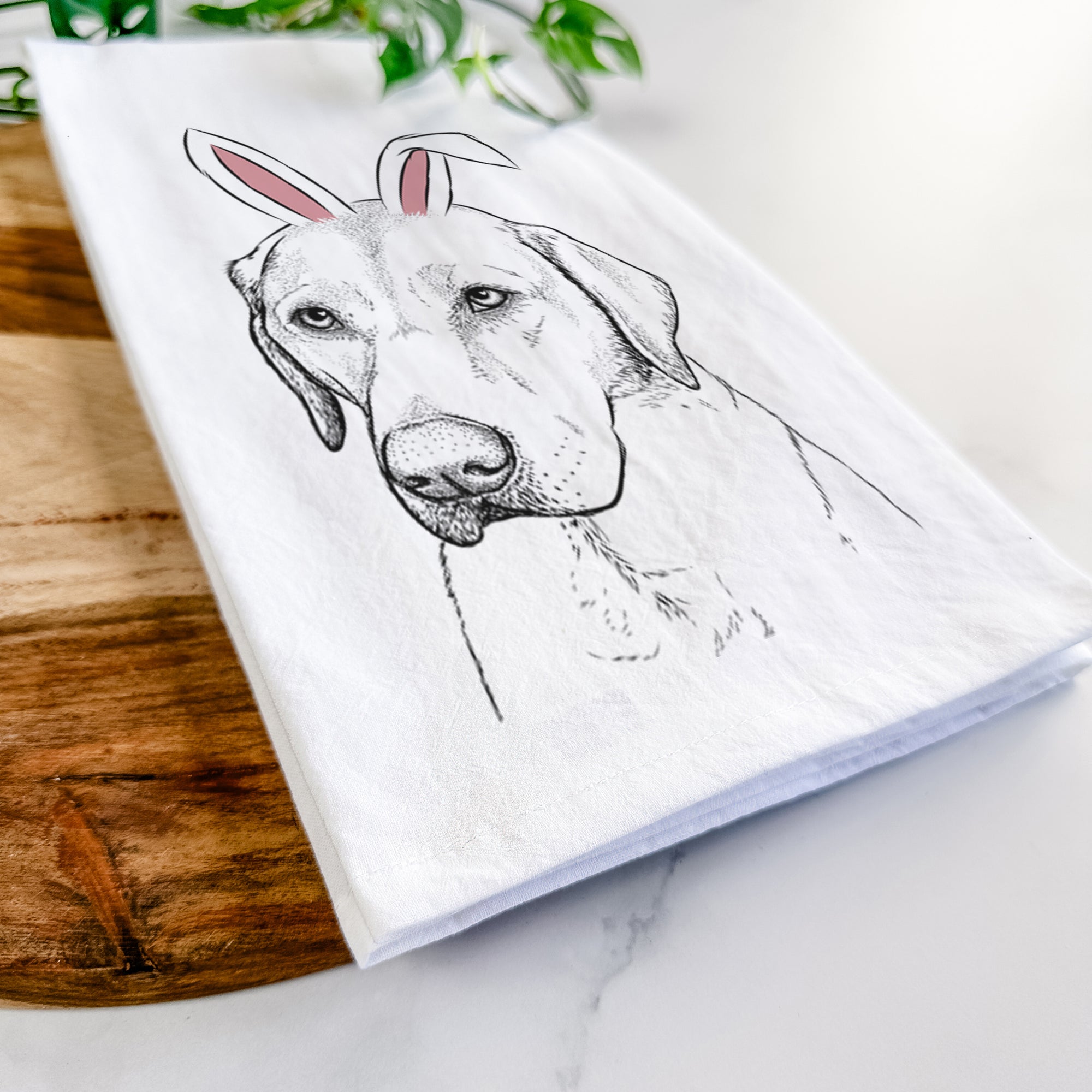 Braxton the Yellow Lab Tea Towel