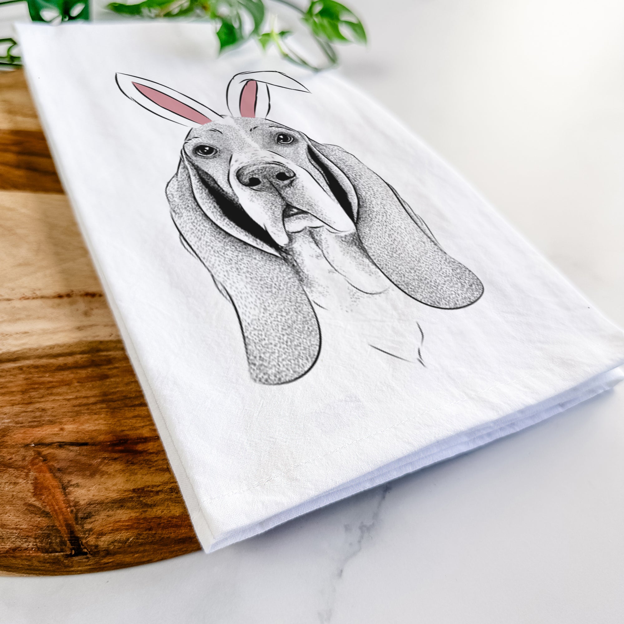 Buckley the Basset Hound Tea Towel