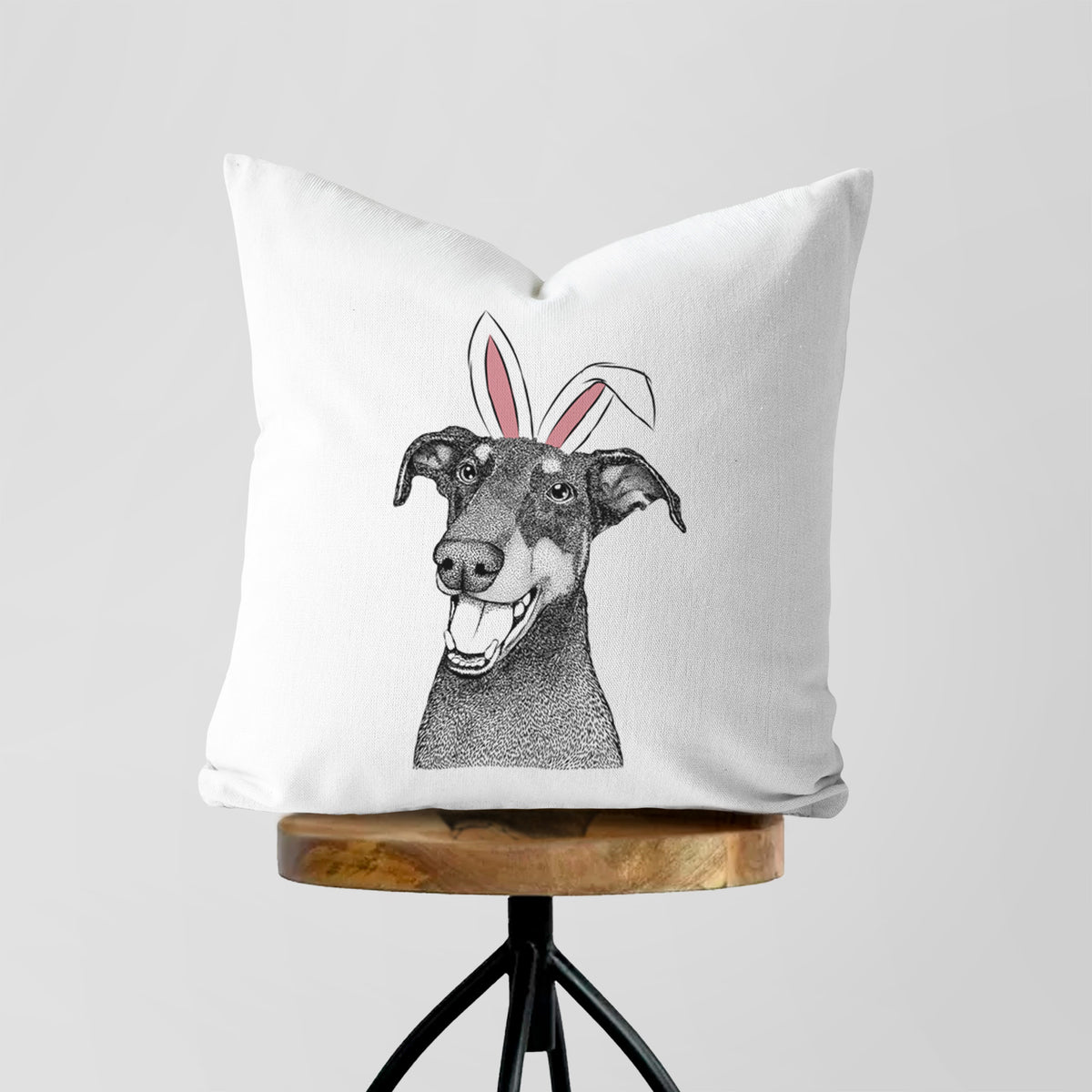 Bunnie the Doberman Pinscher - Throw Pillow Cover