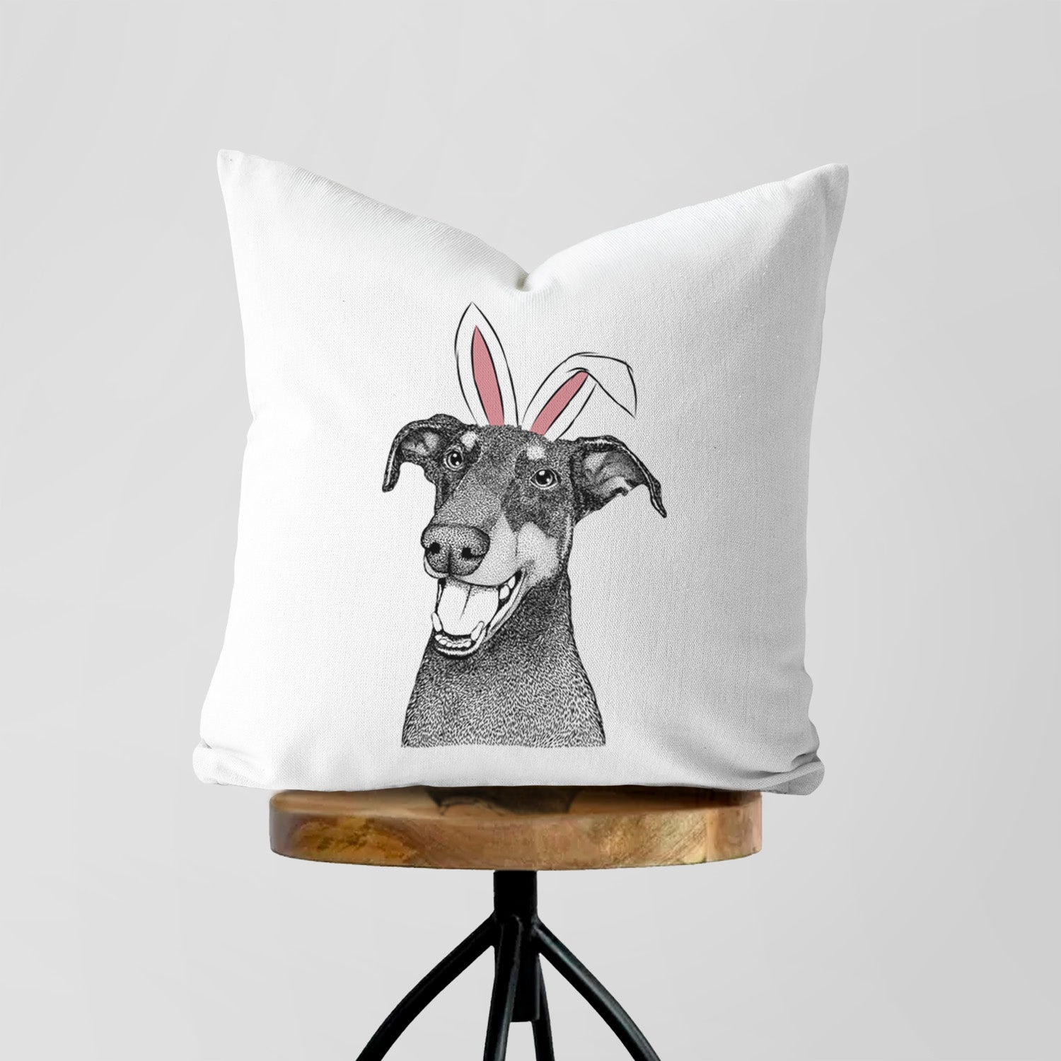 Bunnie the Doberman Pinscher - Throw Pillow Cover