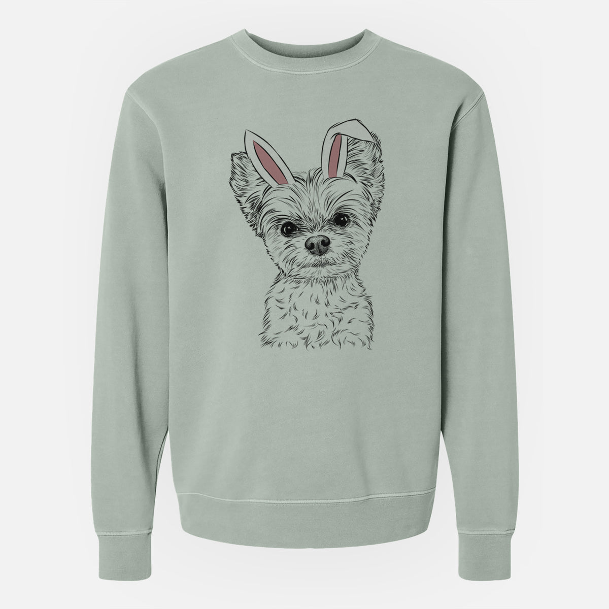 Easter Chance the Yapper the Yorkshire Terrier - Unisex Pigment Dyed Crew Sweatshirt
