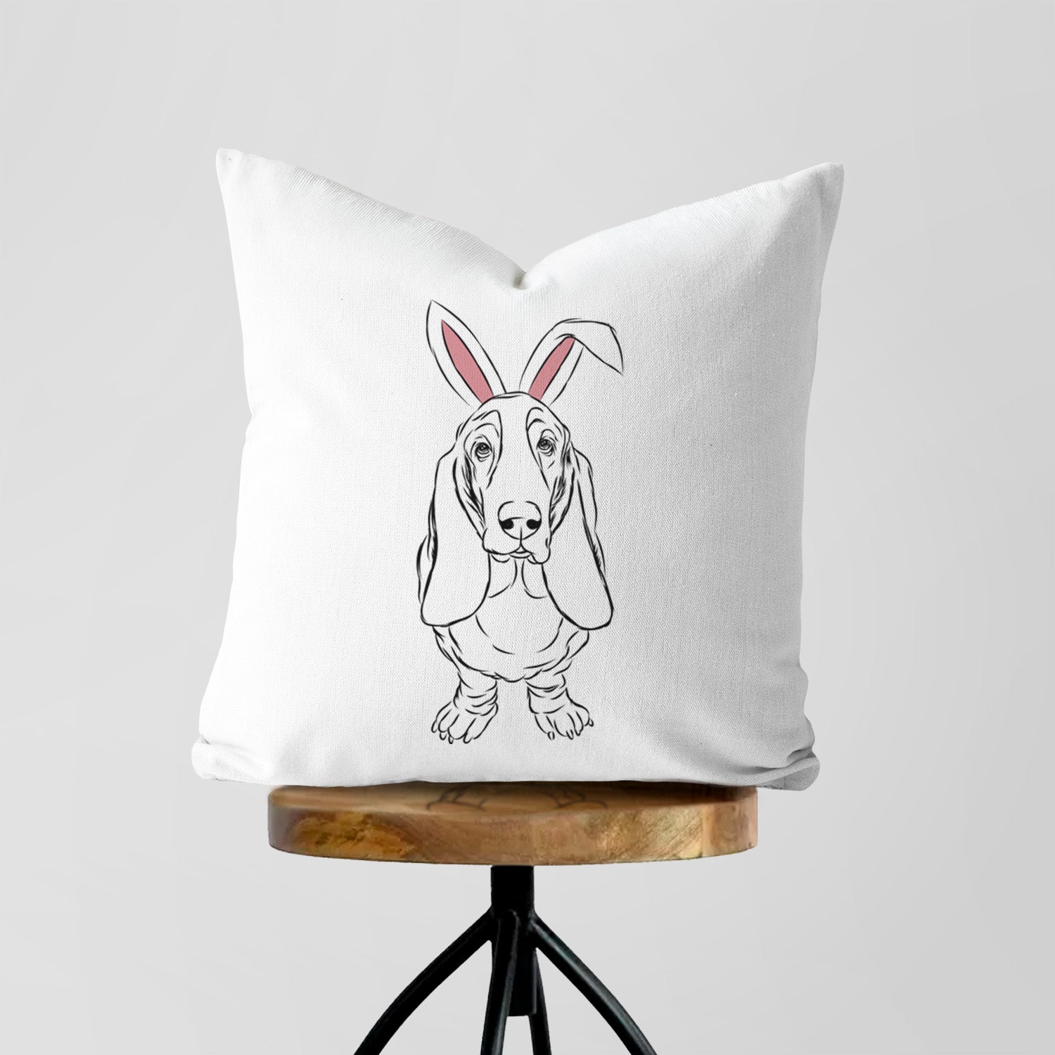 Charlie the Basset Hound - Throw Pillow Cover