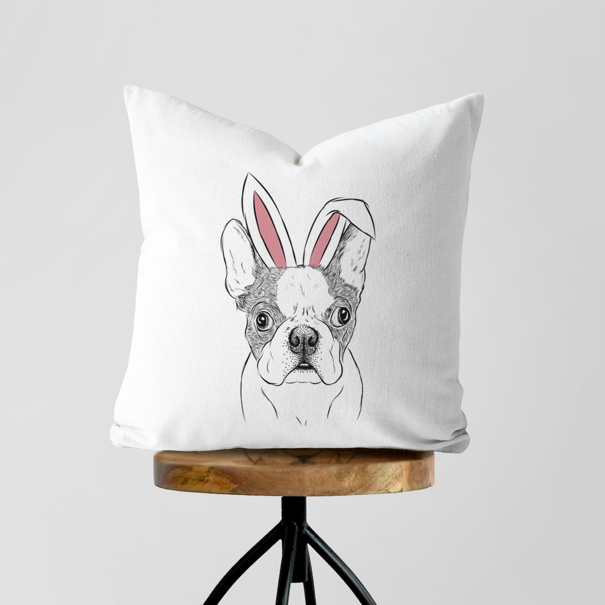 Chocolate Chip the Boston Terrier - Throw Pillow Cover