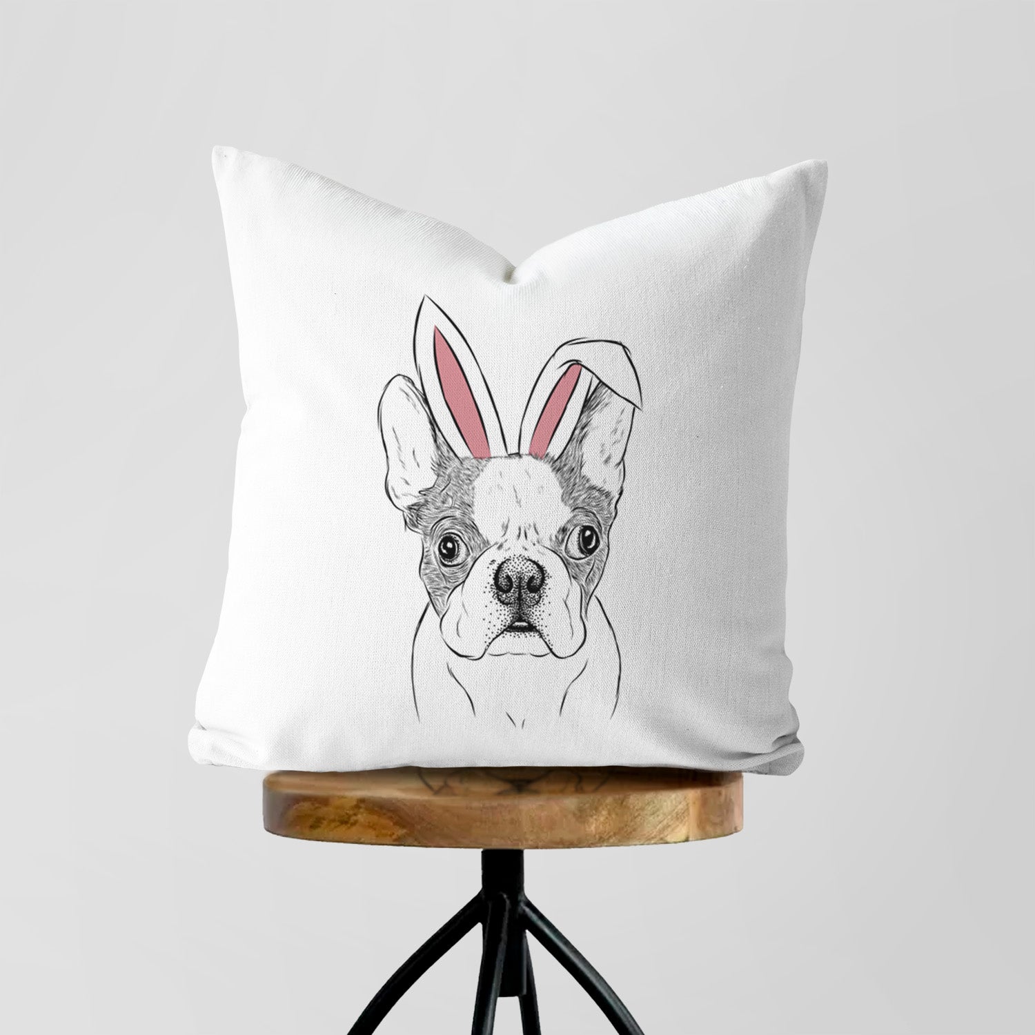 Chocolate Chip the Boston Terrier - Throw Pillow Cover