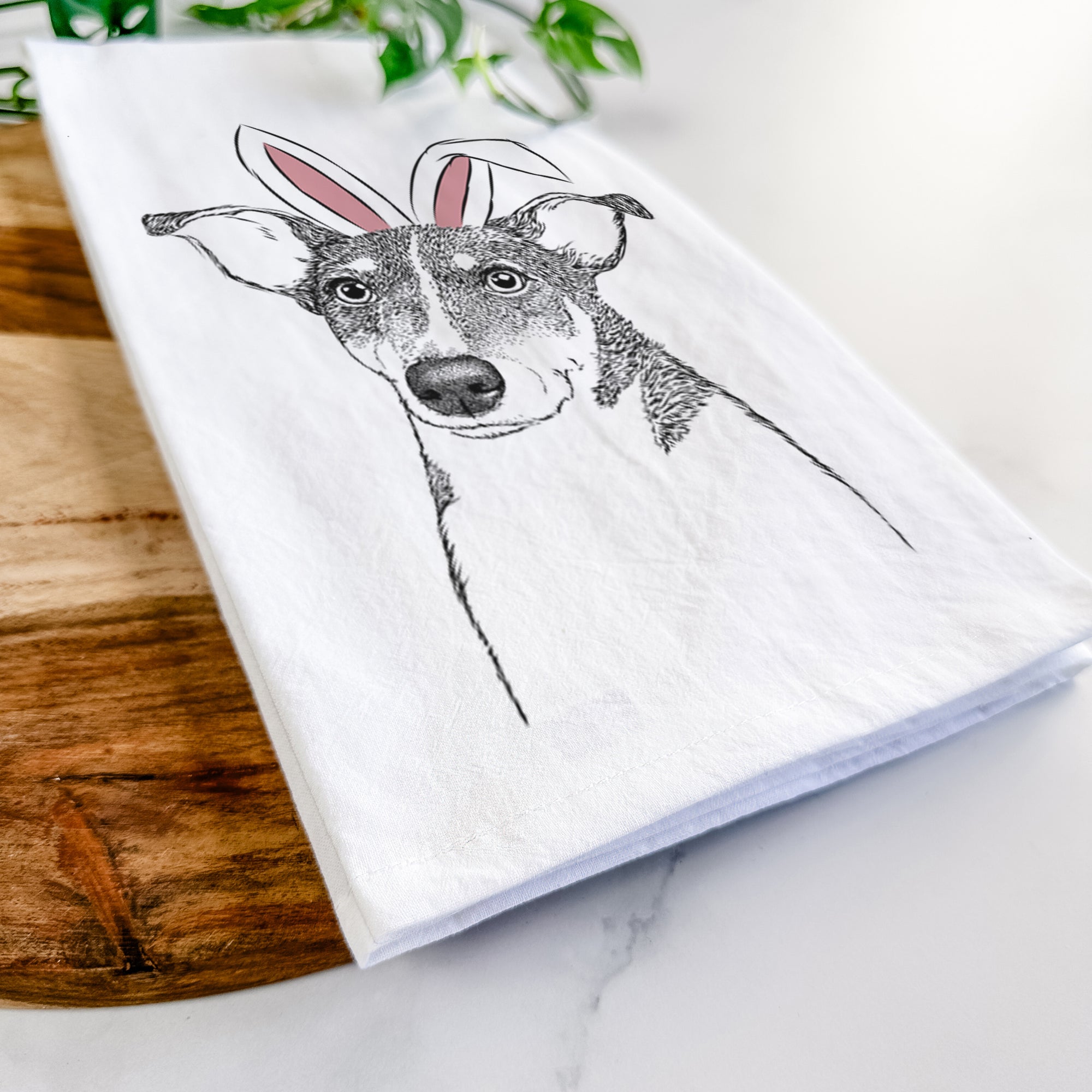 Cleo the Terrier Mix Tea Towel