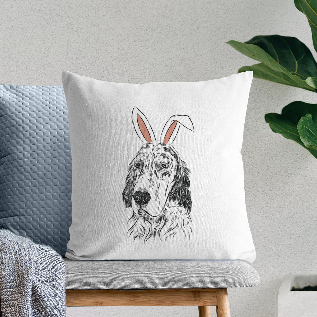 Hutch the English Setter - Throw Pillow Cover