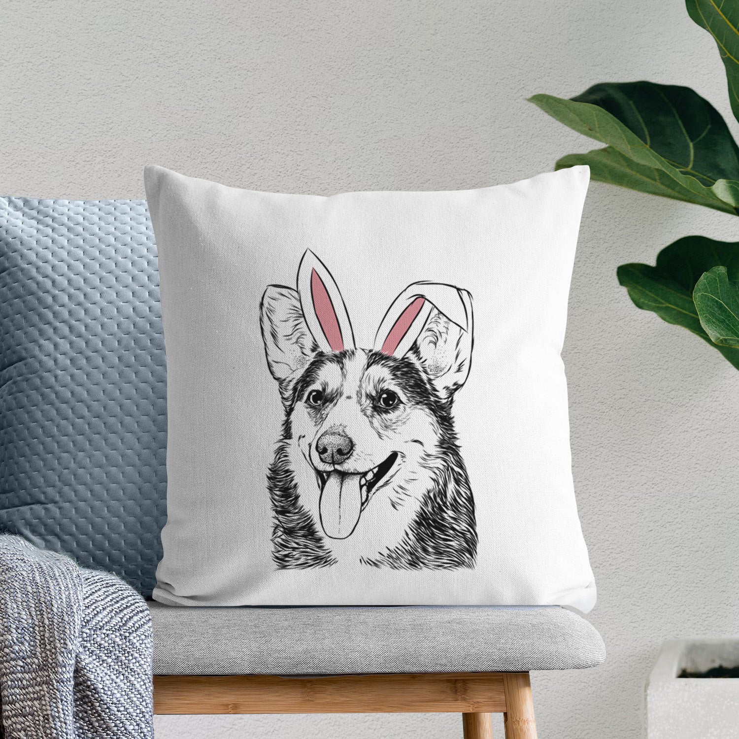Darma the Corgi - Throw Pillow Cover