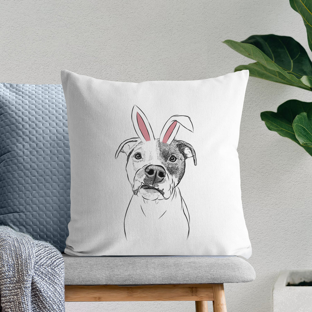 Dexter the Pitbull - Throw Pillow Cover