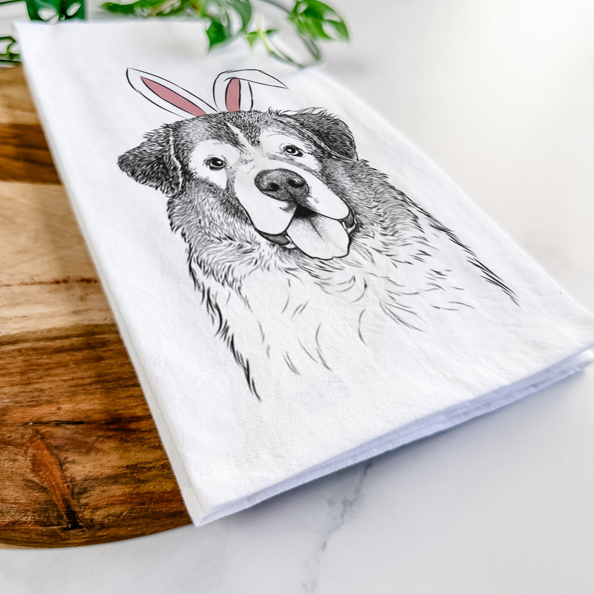 Dilly the Saint Bernard Tea Towel
