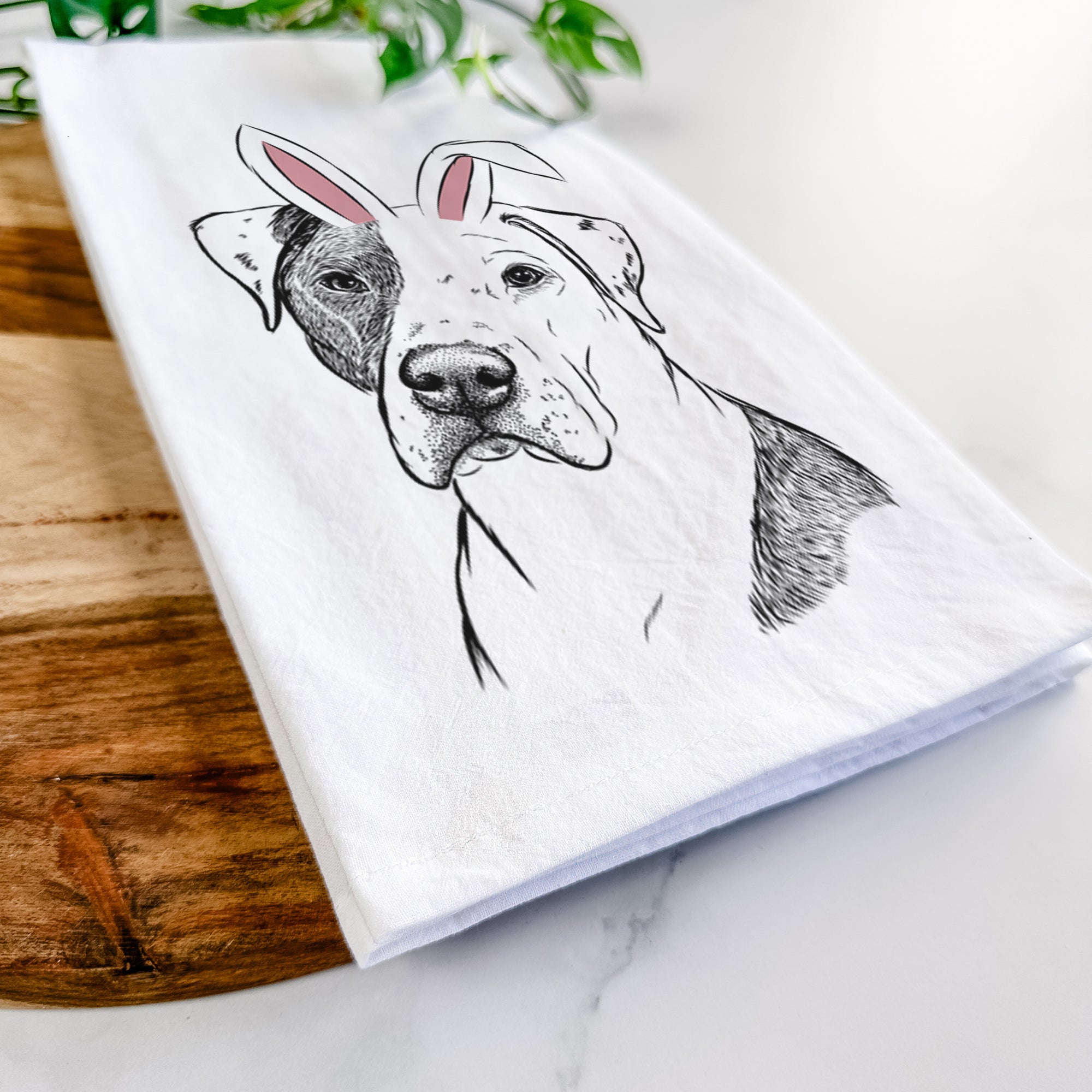 Duke the American Staffordshire Terrier Mix Tea Towel