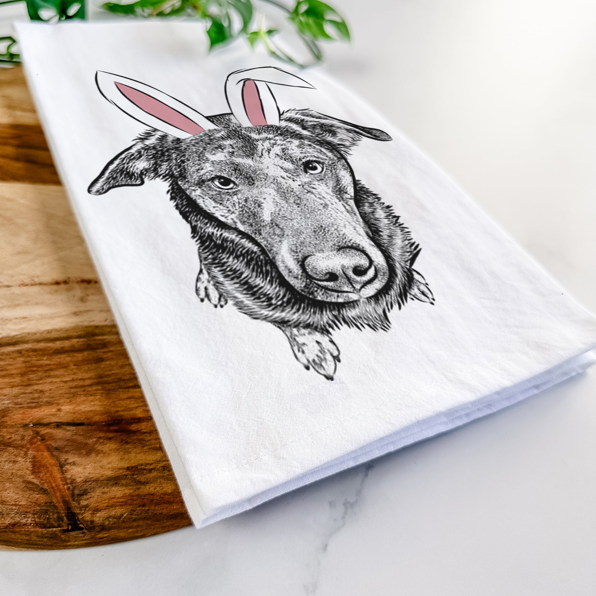 Echo the Pitbull Beagle Mix Tea Towel