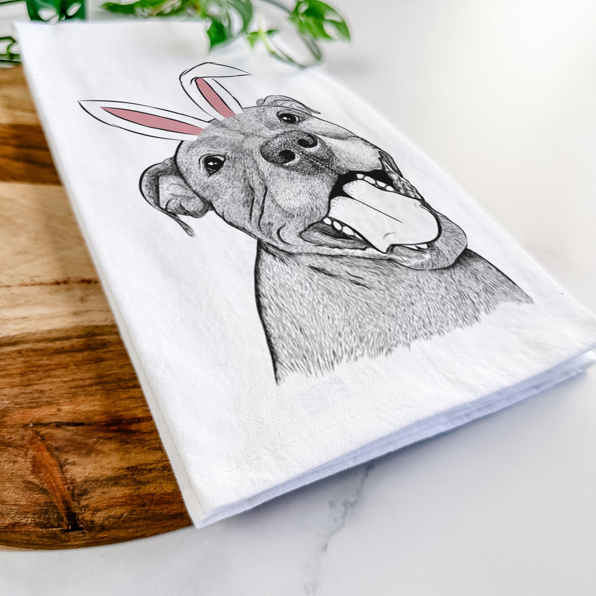 Eloise the Pitbull Mix Tea Towel