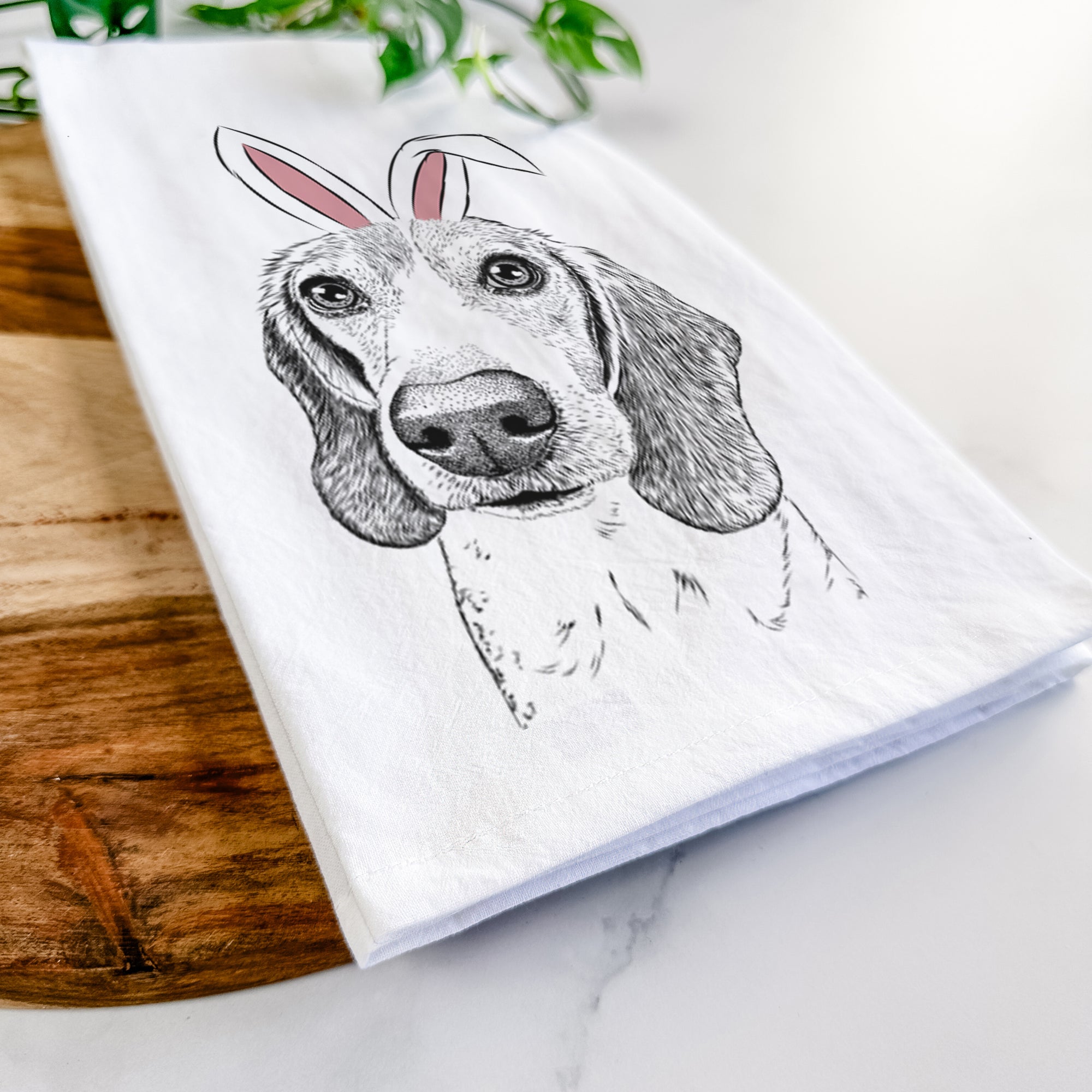 Elvis the Bluetick Beagle Tea Towel