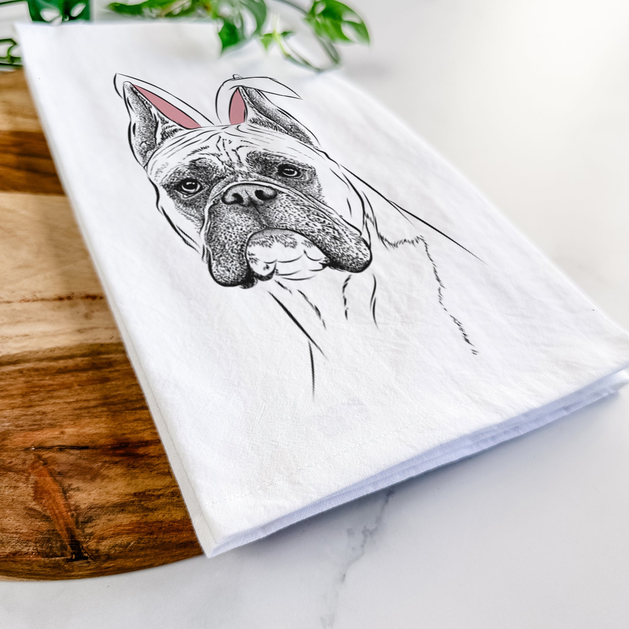 Ezra the Boxer Tea Towel