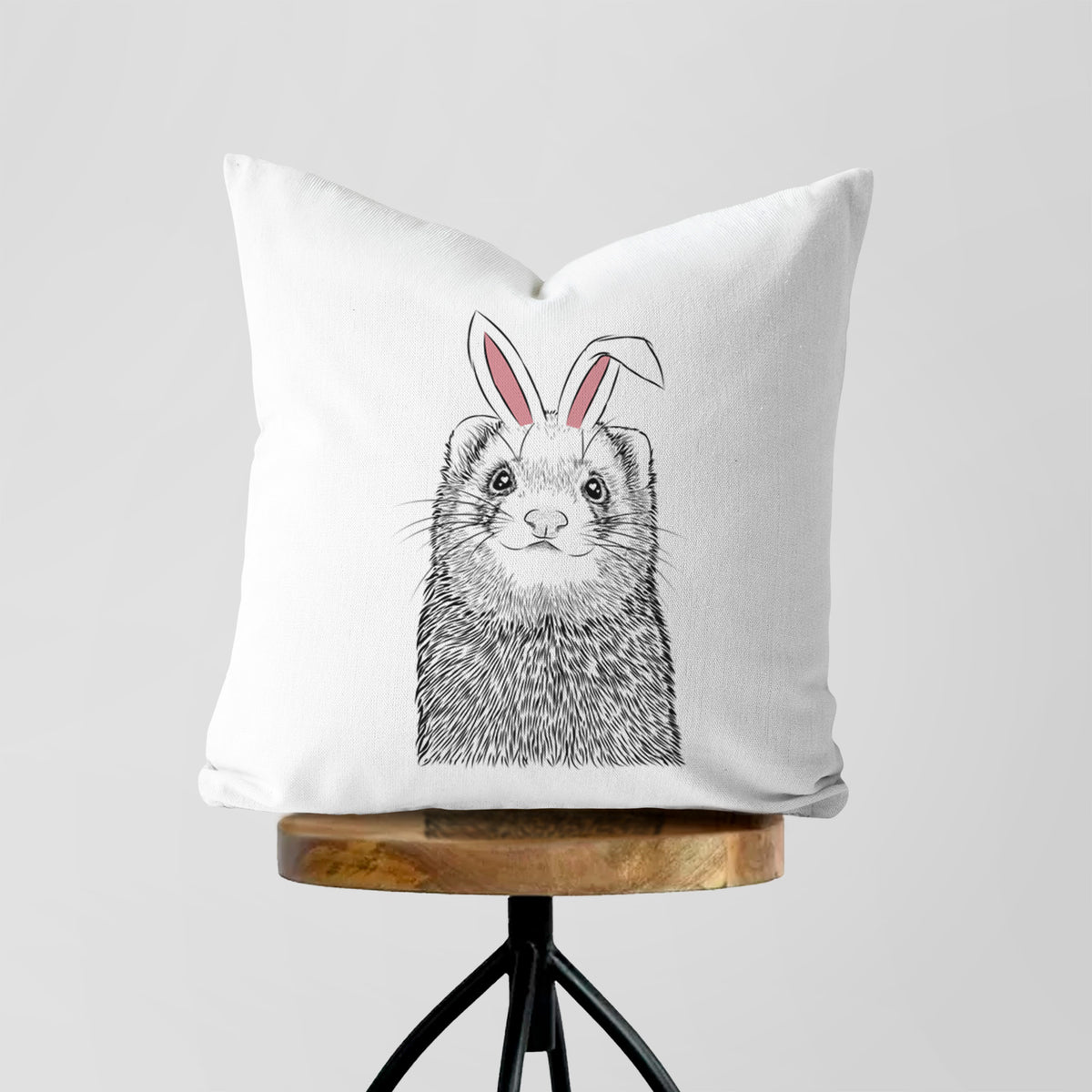 Fig the Ferret - Throw Pillow Cover