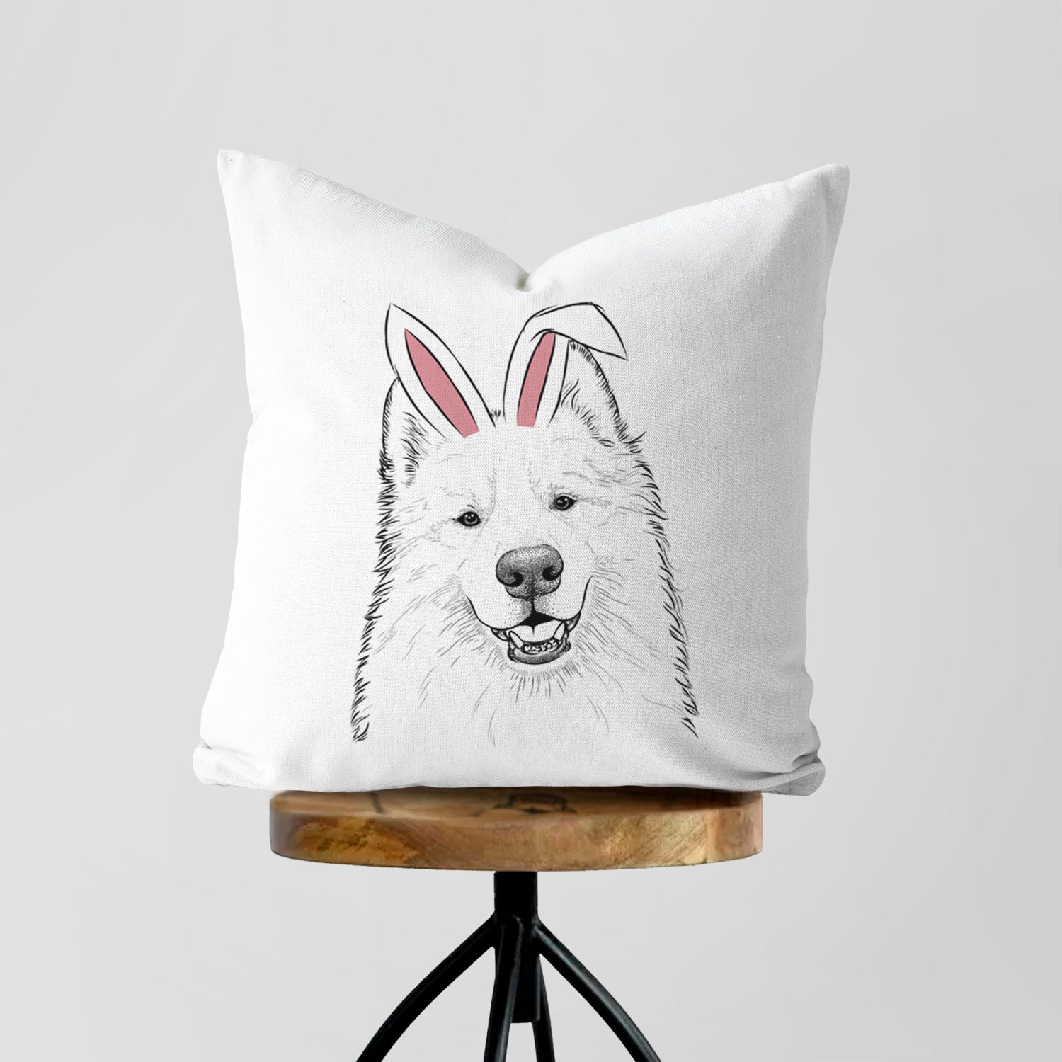 Foster the Samoyed - Throw Pillow Cover