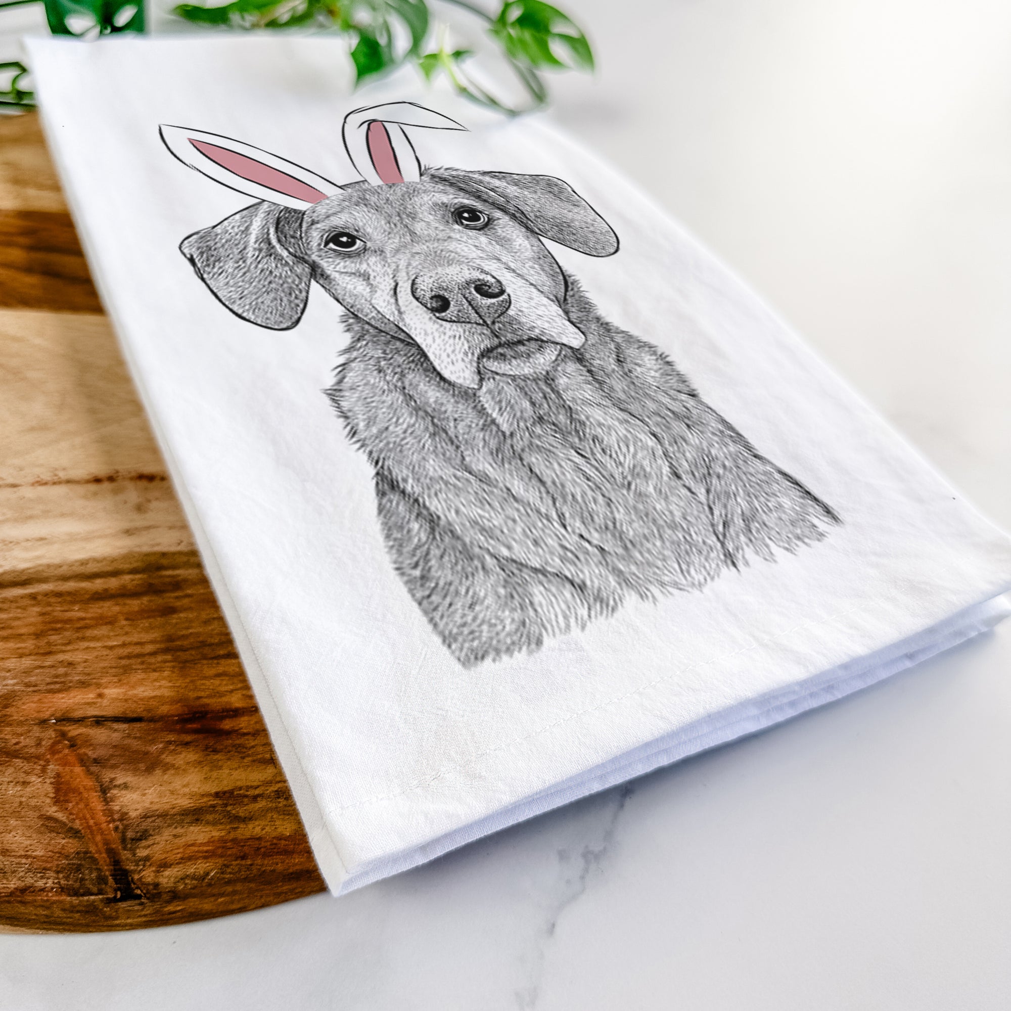 Gravy the Plott Hound Beagle Mix Tea Towel