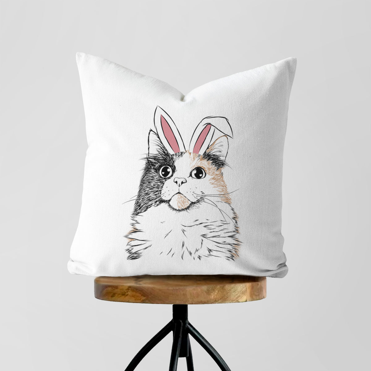 Greta the Calico Cat - Throw Pillow Cover