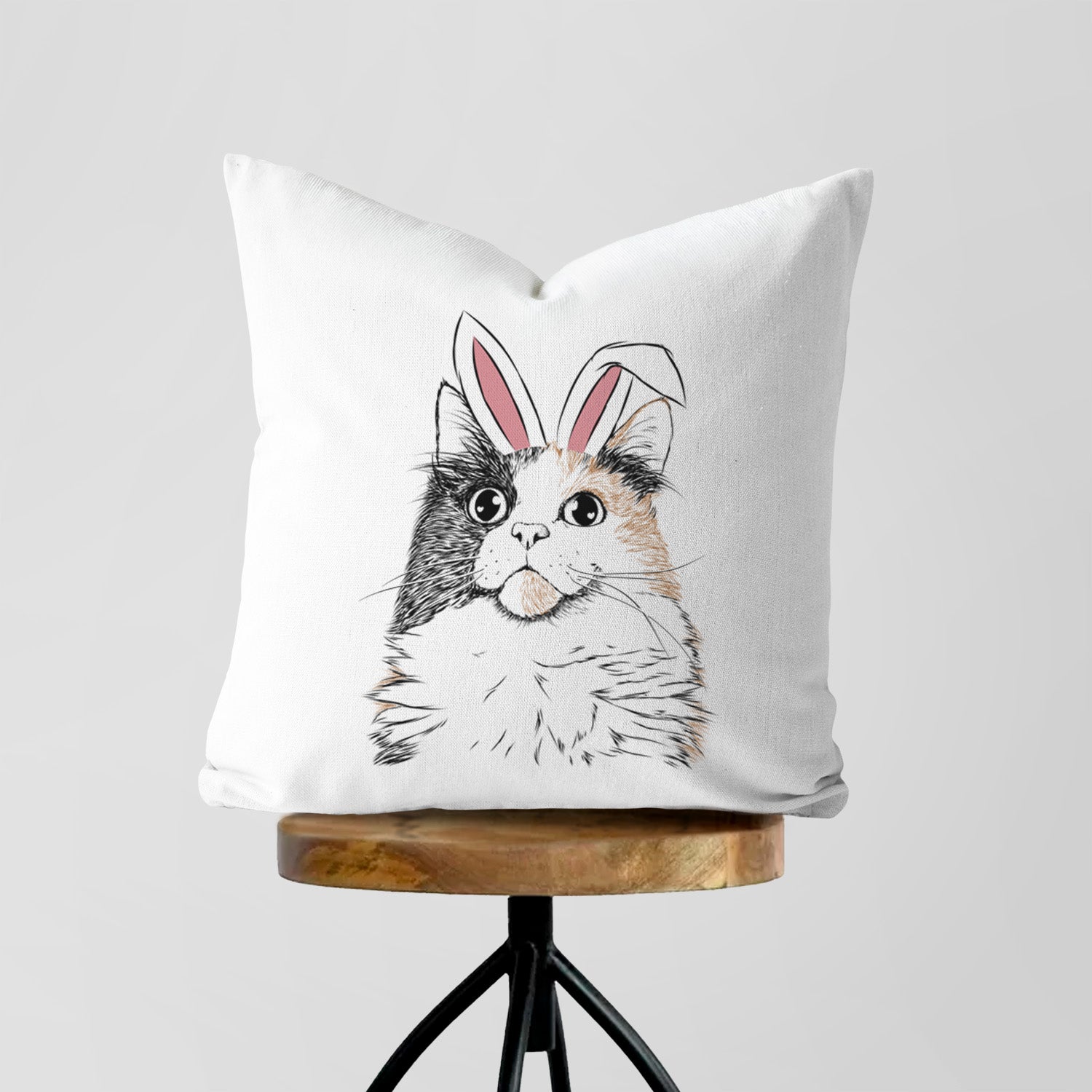Greta the Calico Cat - Throw Pillow Cover