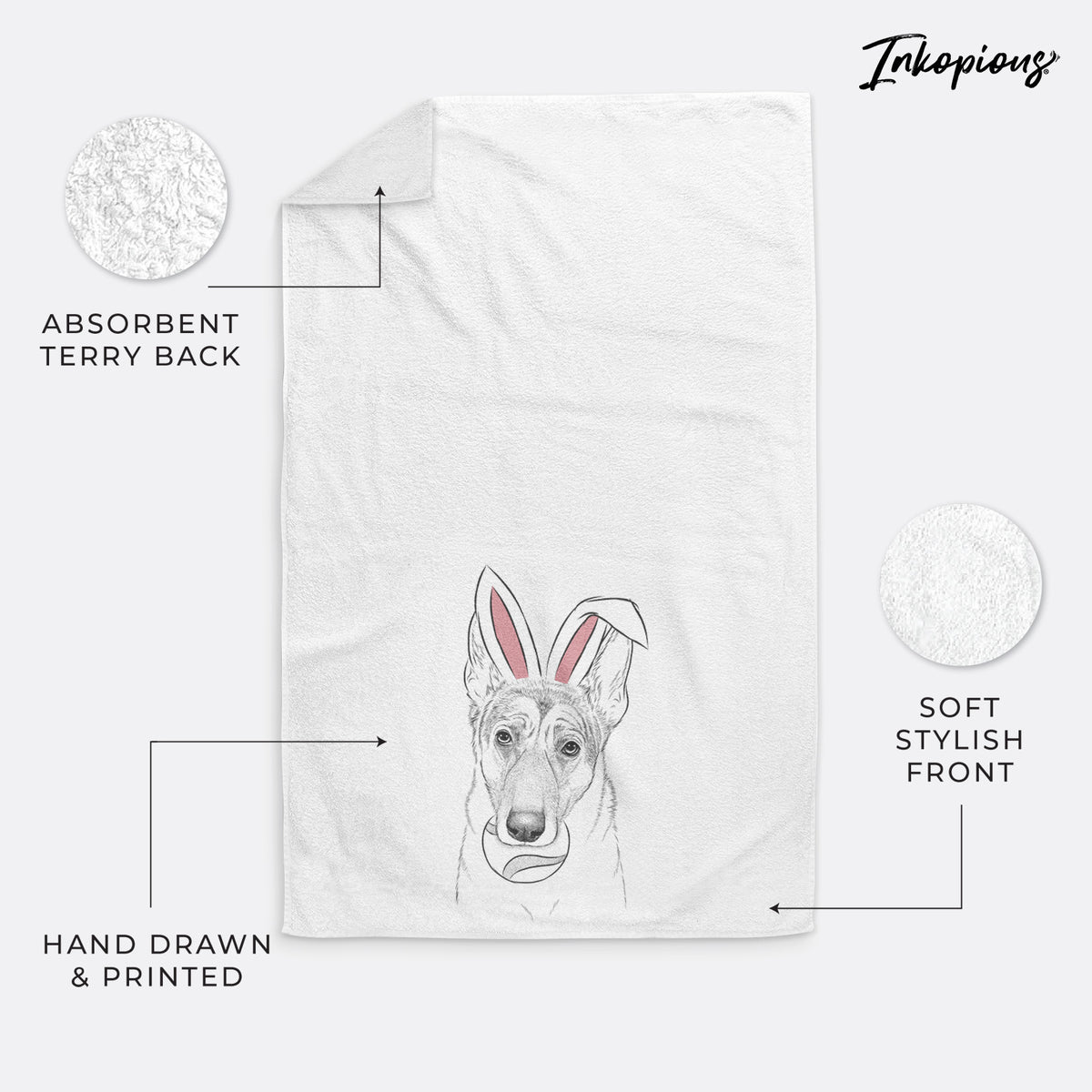Greta the German Shepherd Premium Hand Towel