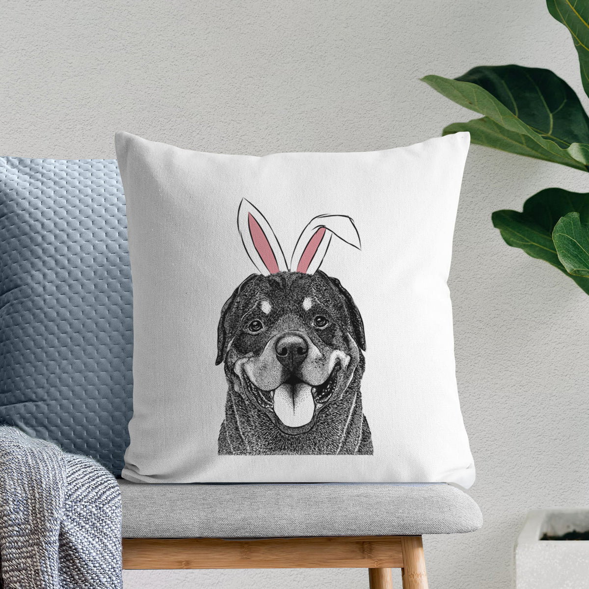 Hagan the Rottweiler - Throw Pillow Cover