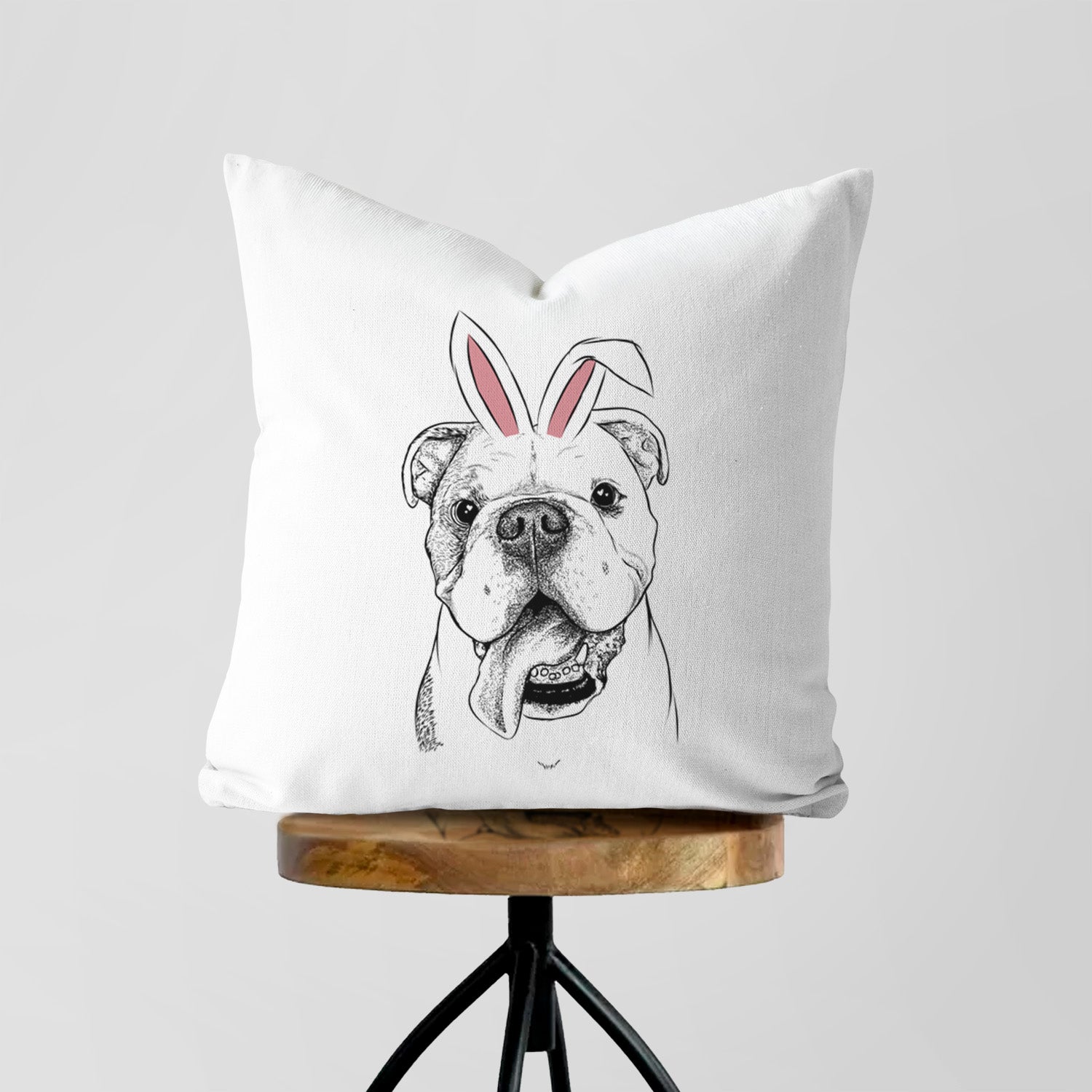 Hank the English Bulldog - Throw Pillow Cover