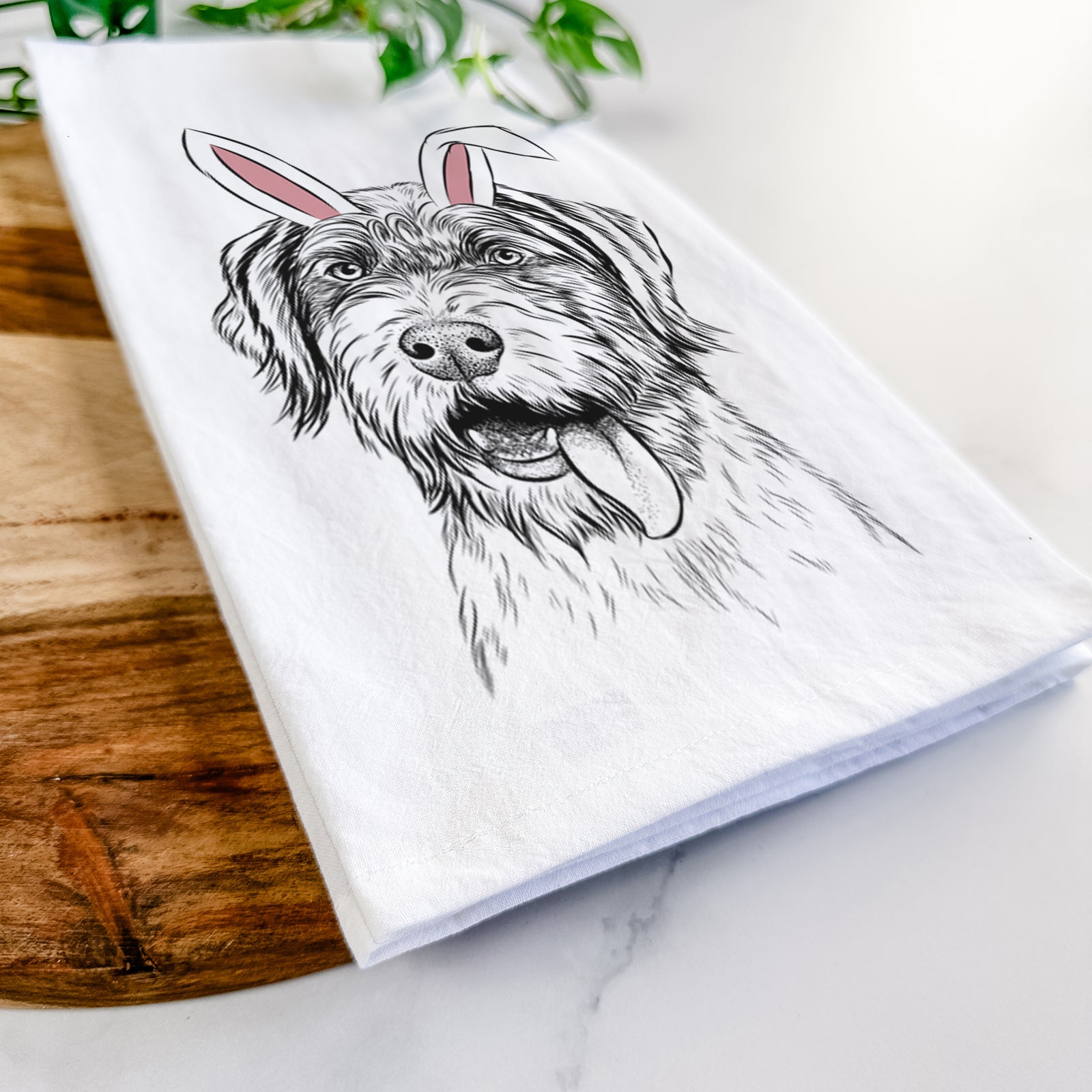 Hazel the German Wirehaired Pointer Mix Tea Towel