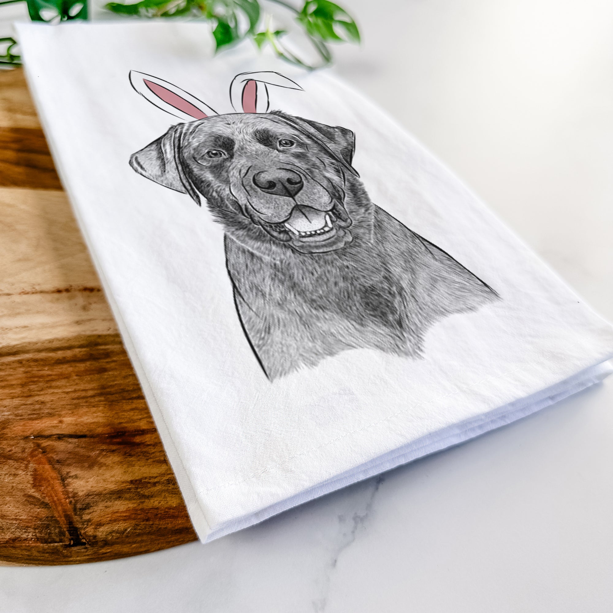 Heath the Black Lab Tea Towel