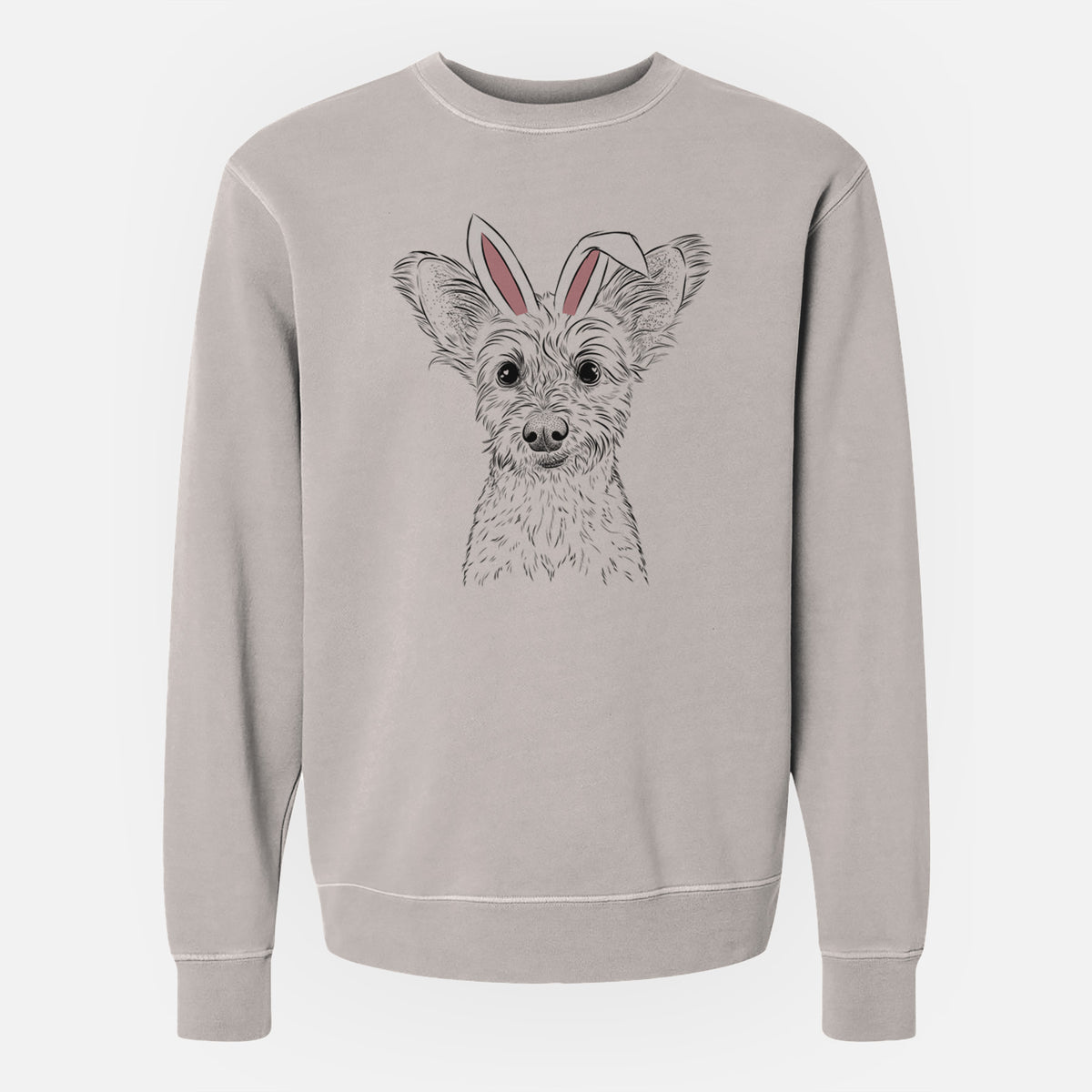 Easter Heidi the Schnauzer Mix - Unisex Pigment Dyed Crew Sweatshirt