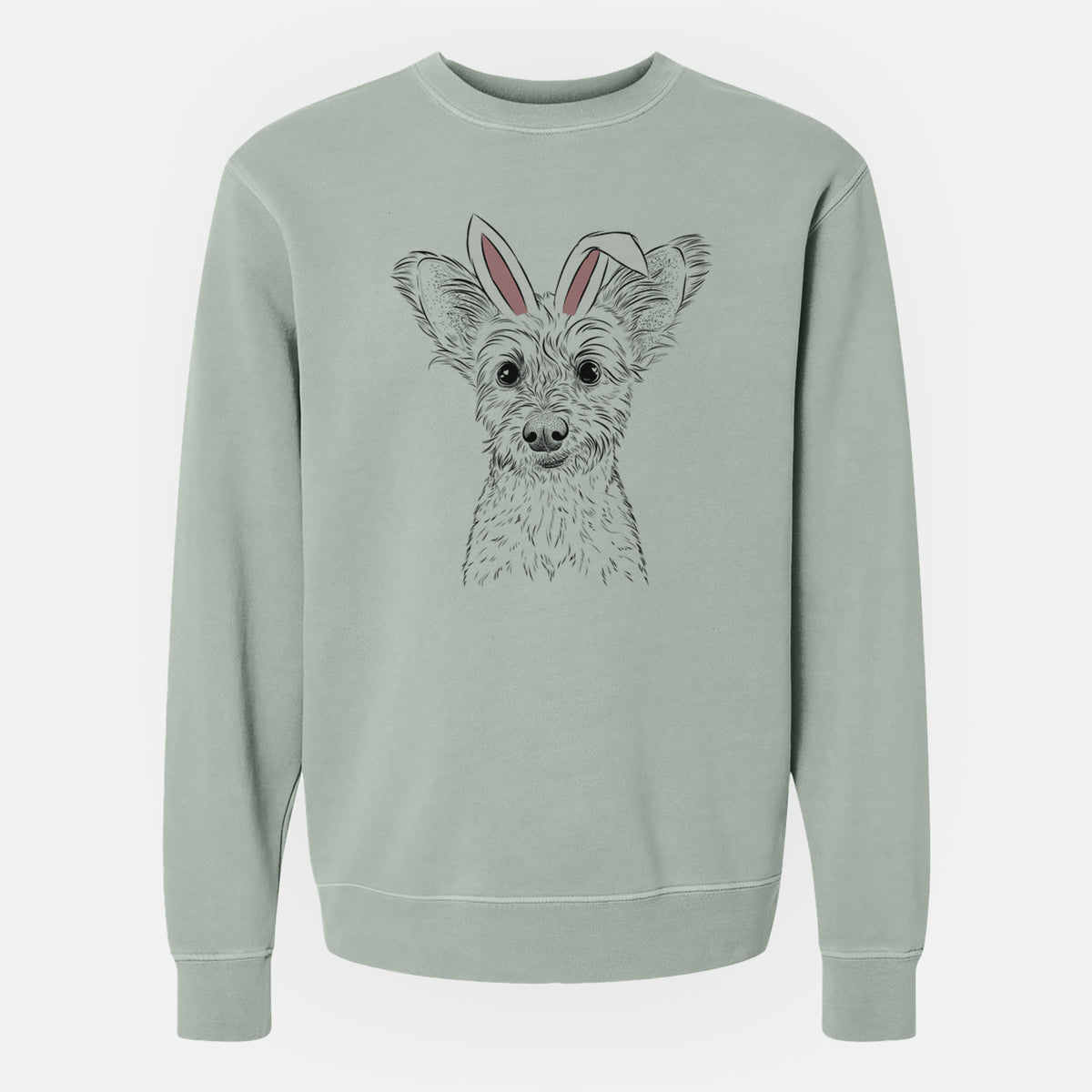 Easter Heidi the Schnauzer Mix - Unisex Pigment Dyed Crew Sweatshirt