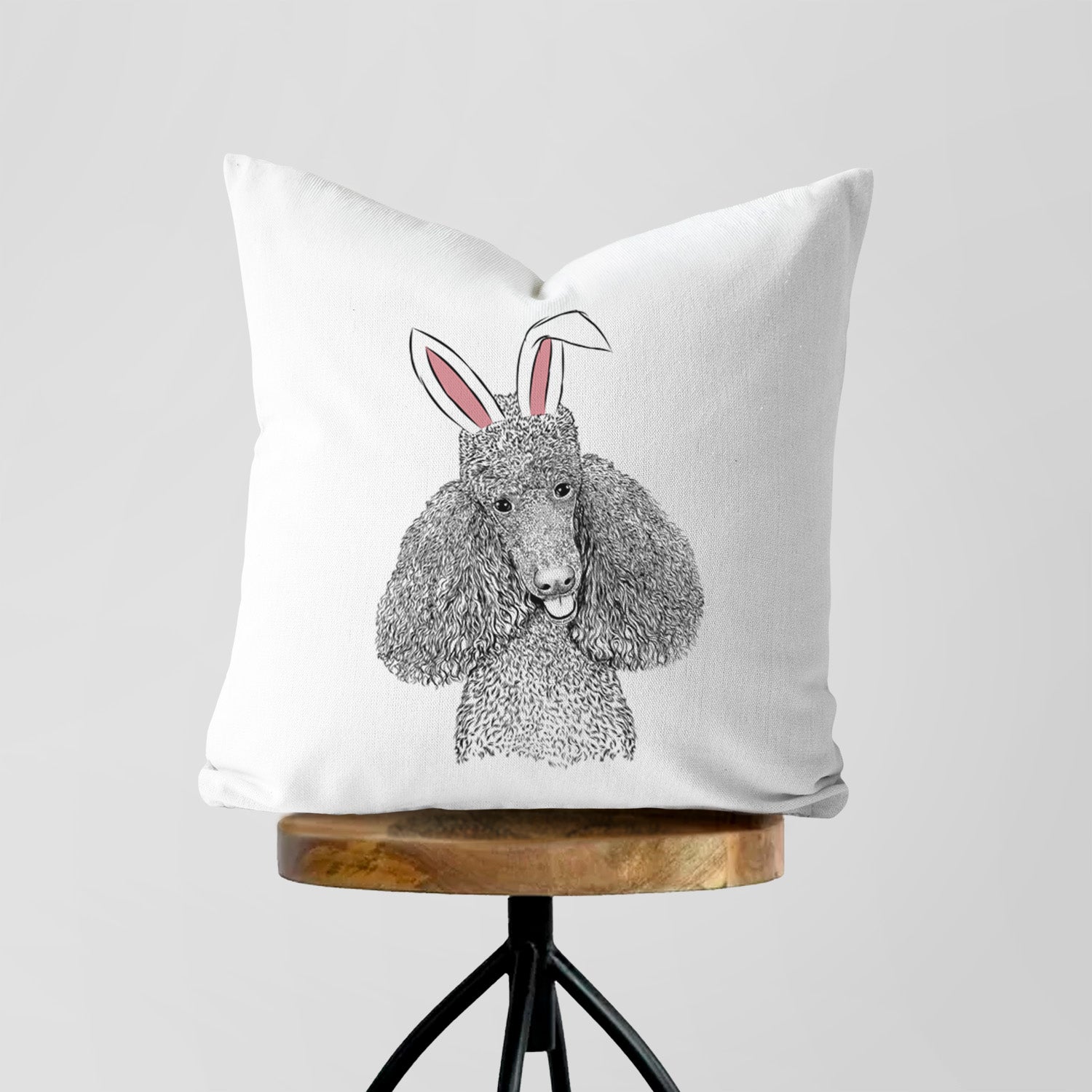 Henry the Standard Poodle - Throw Pillow Cover