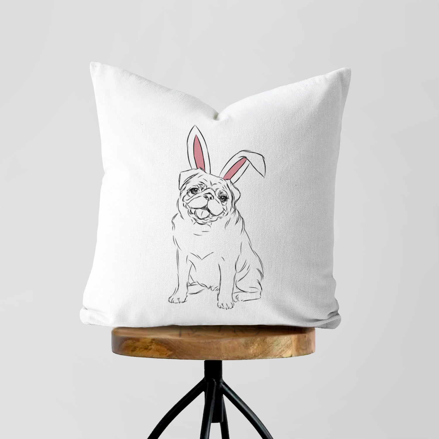 Higgins the Pug - Throw Pillow Cover