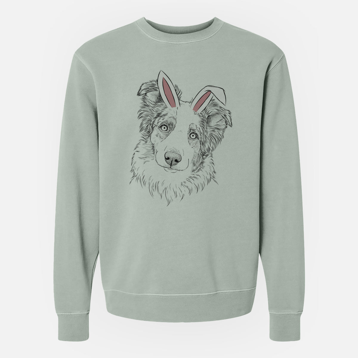 Easter HoneyBee the Miniature Australian Shepherd - Unisex Pigment Dyed Crew Sweatshirt