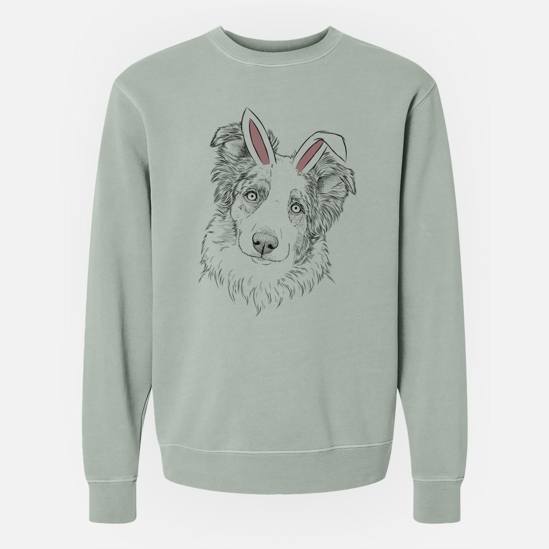 Easter HoneyBee the Miniature Australian Shepherd - Unisex Pigment Dyed Crew Sweatshirt