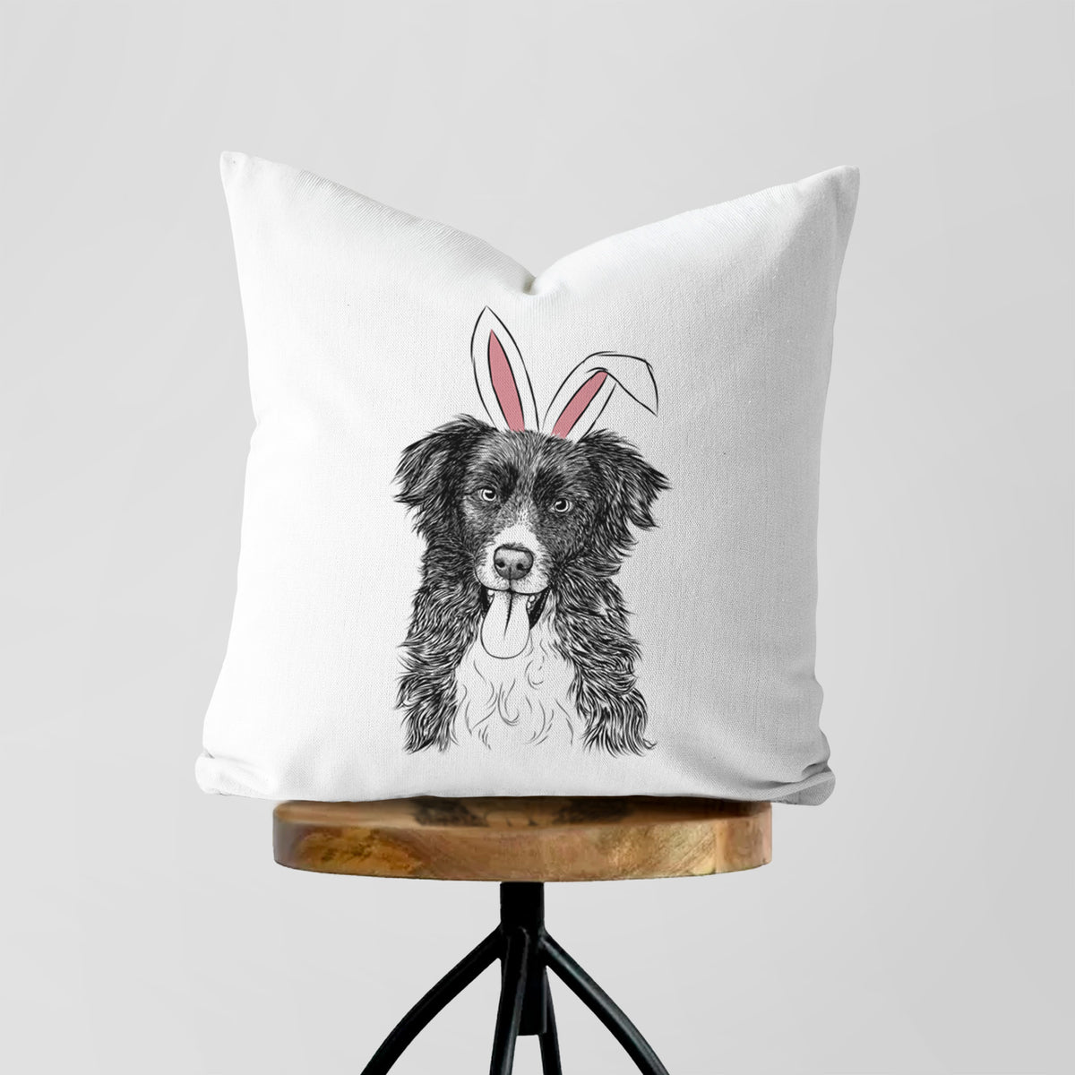 Indi the Border Collie - Throw Pillow Cover