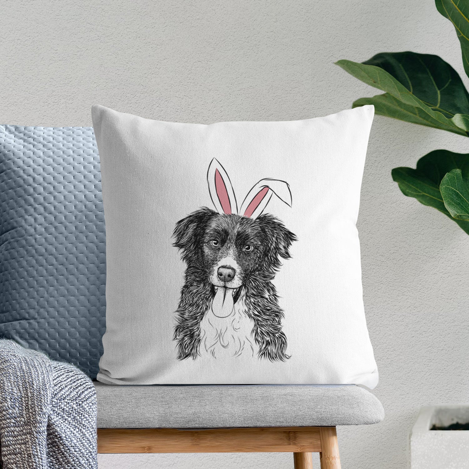 Indi the Border Collie - Throw Pillow Cover