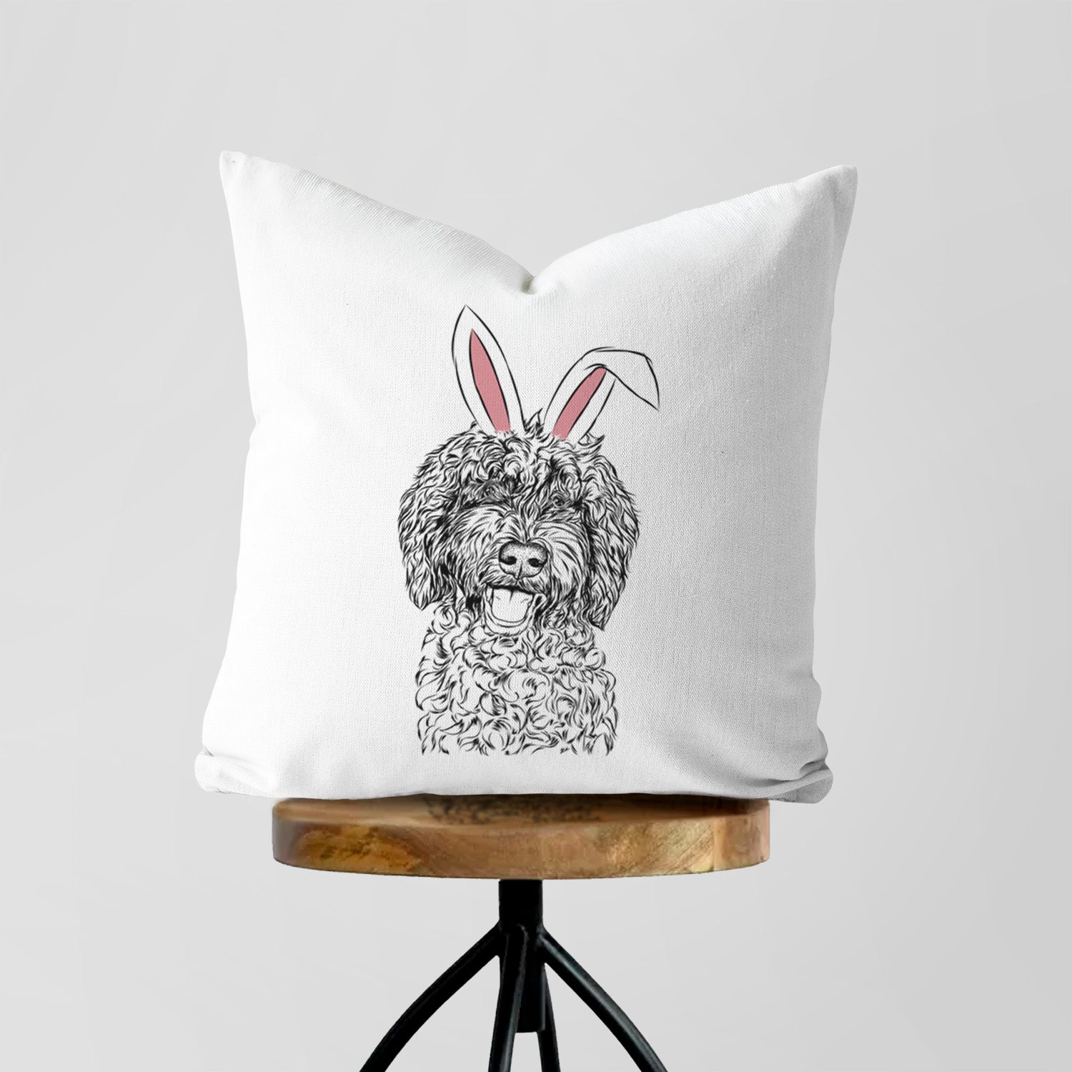 Jack the Chocolate Labradoodle - Throw Pillow Cover