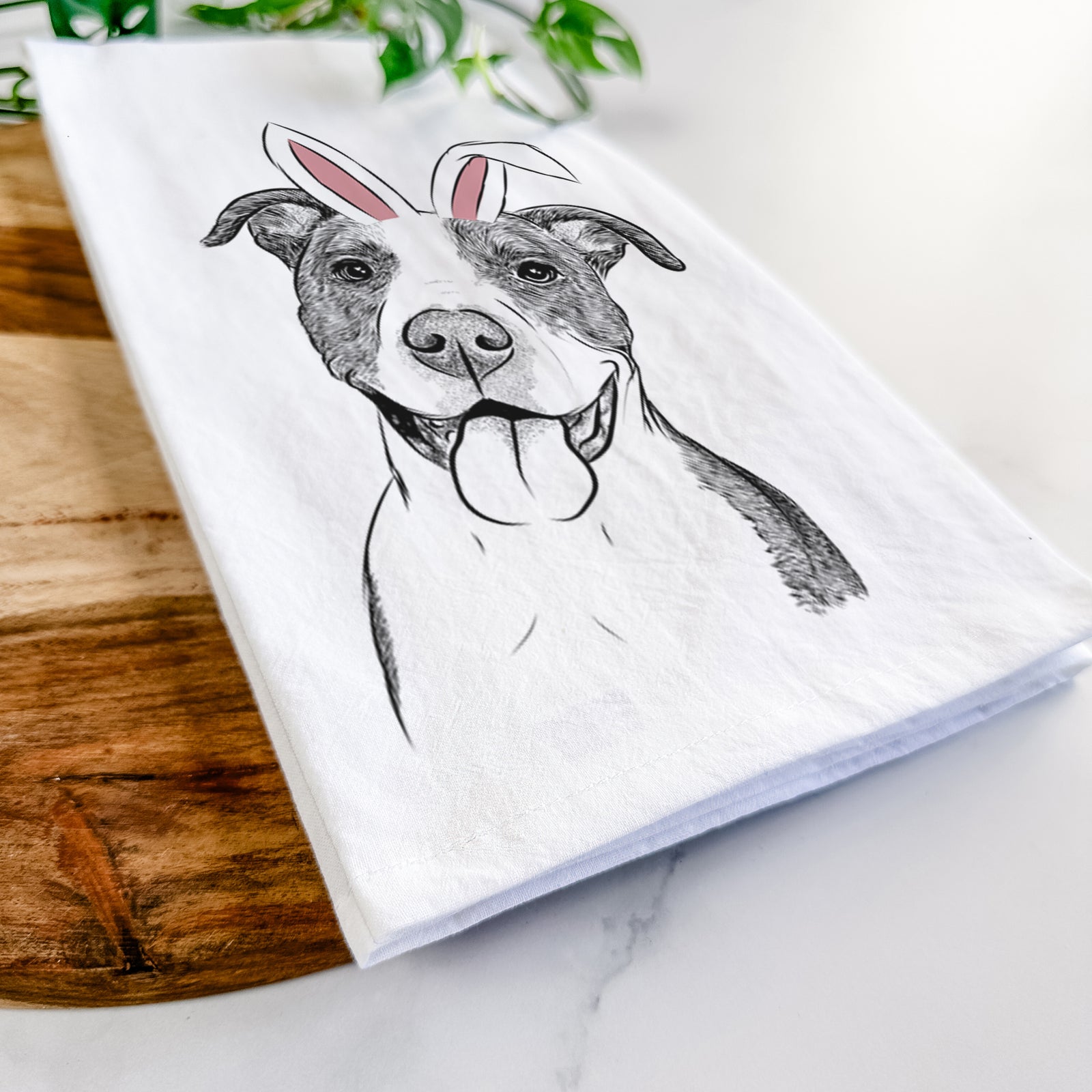 Jax the American Pitbull Terrier Mix Tea Towel