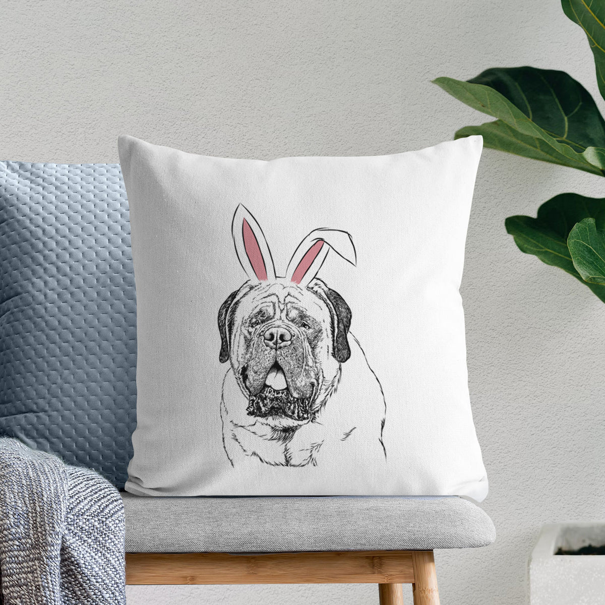 Jed the English Mastiff - Throw Pillow Cover