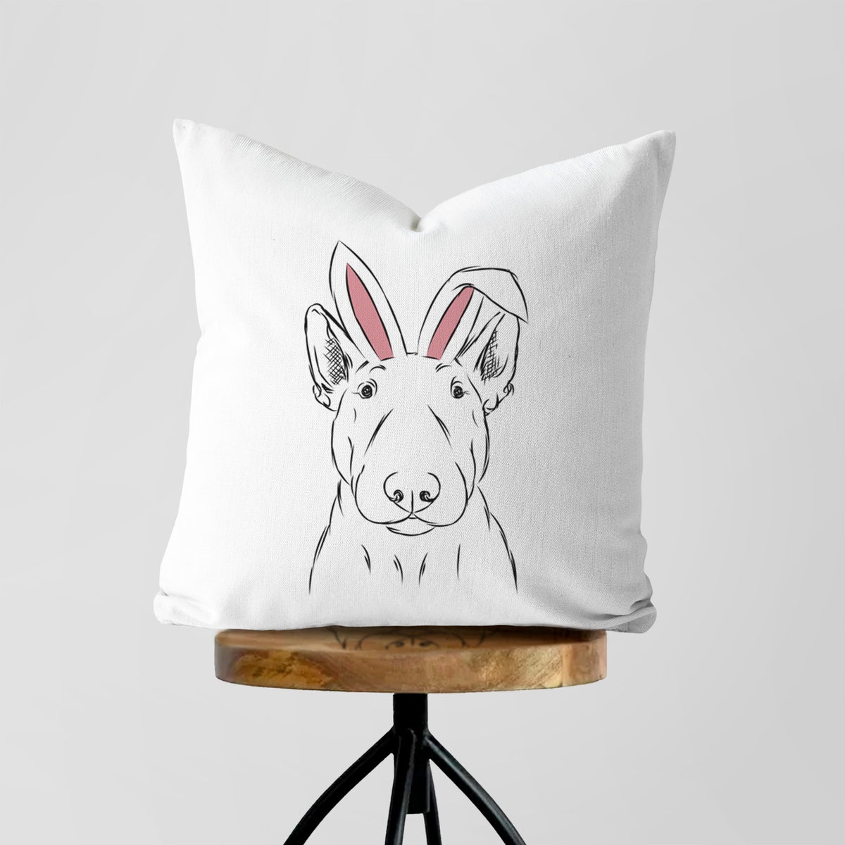 Jett the Bull Terrier - Throw Pillow Cover