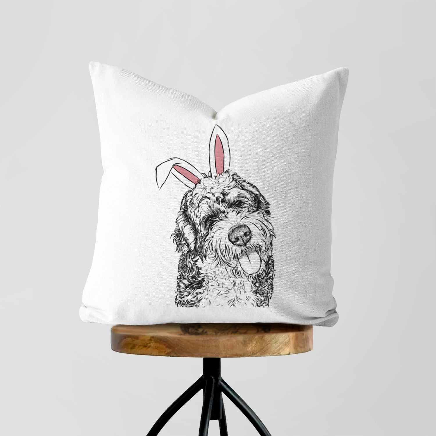 Kaci the Bernedoodle - Throw Pillow Cover