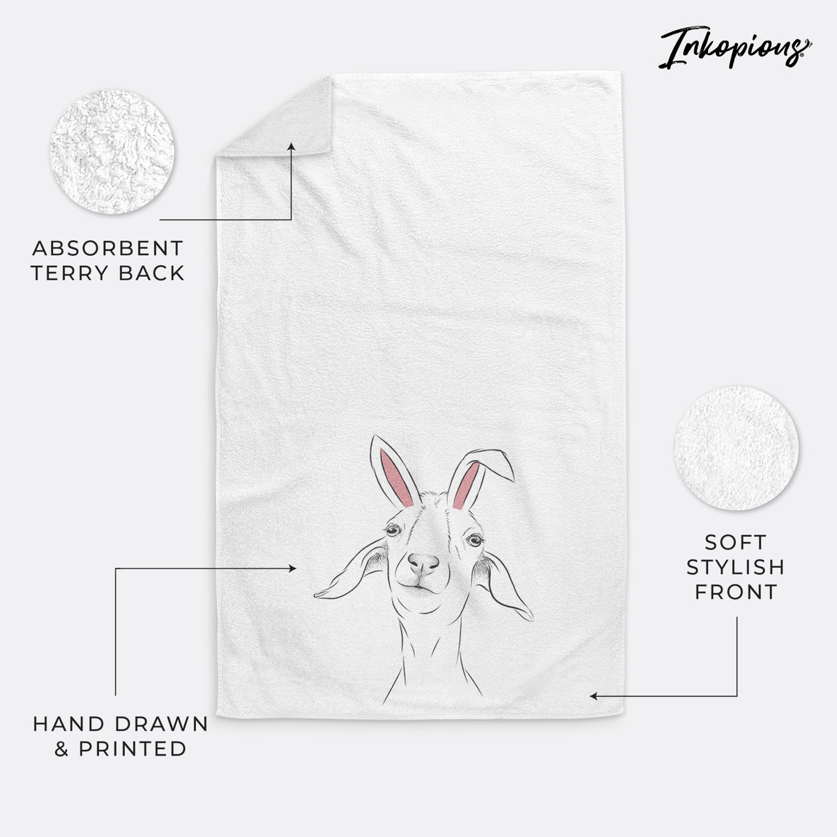 Kara Dune the Spanish Boer Goat Decorative Hand Towel