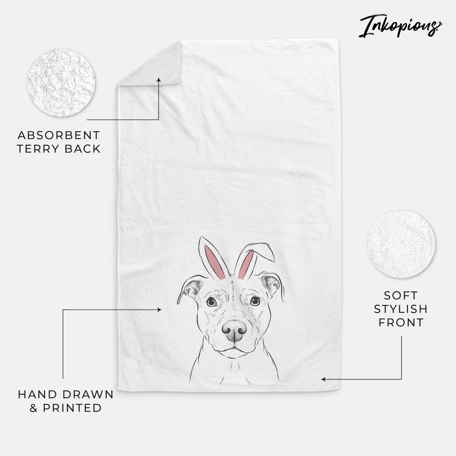 Khaleesi the Pitbull Decorative Hand Towel