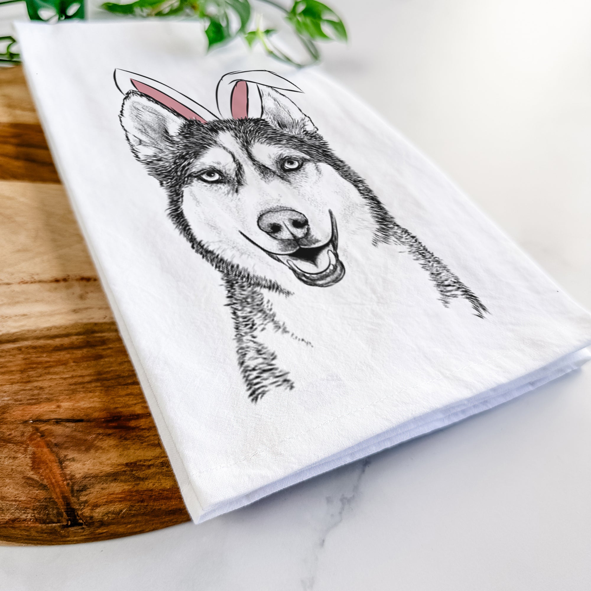 Kira the Siberian Husky Tea Towel